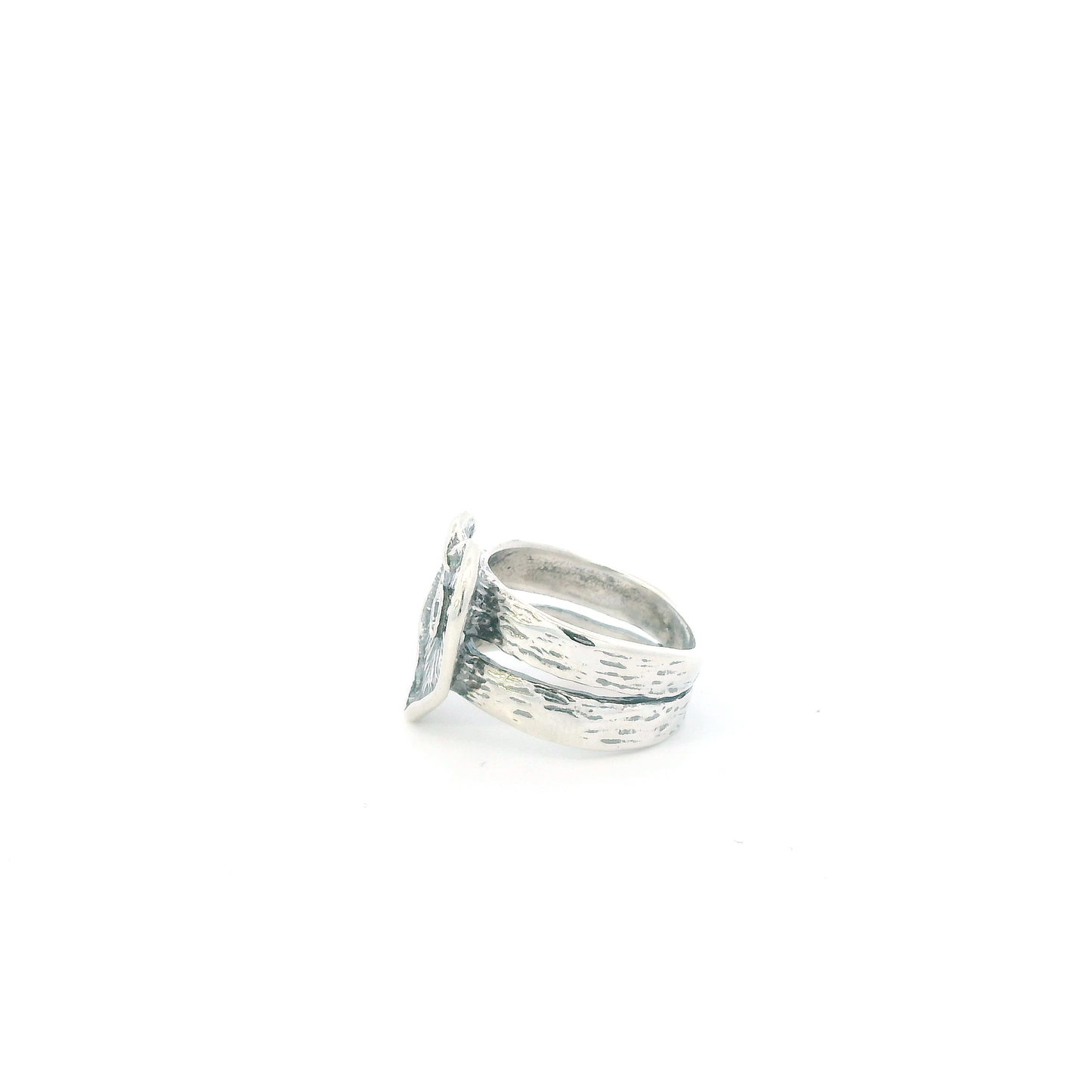 Sterling Silver Flaming Heart Womens Ring