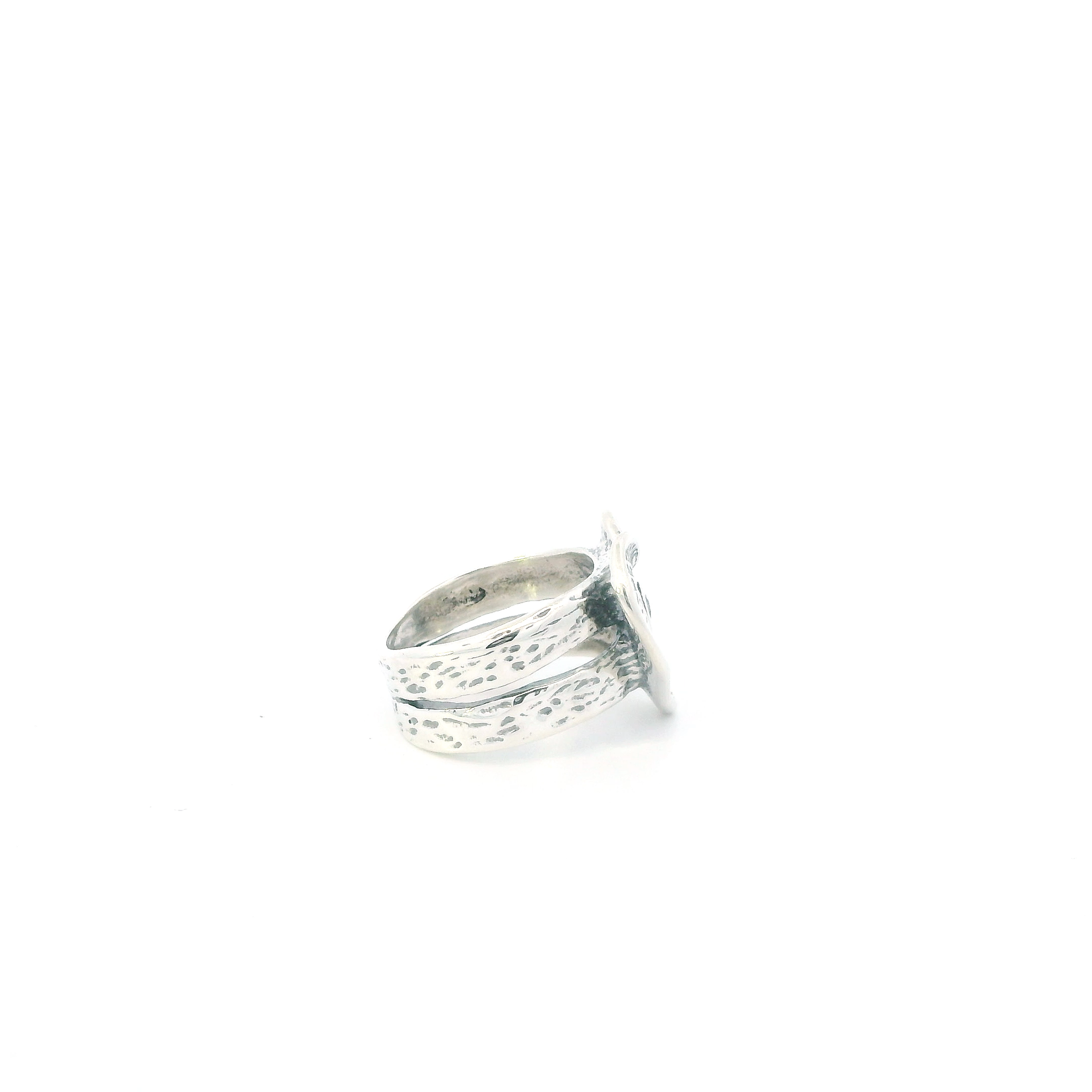 Sterling Silver Flaming Heart Womens Ring