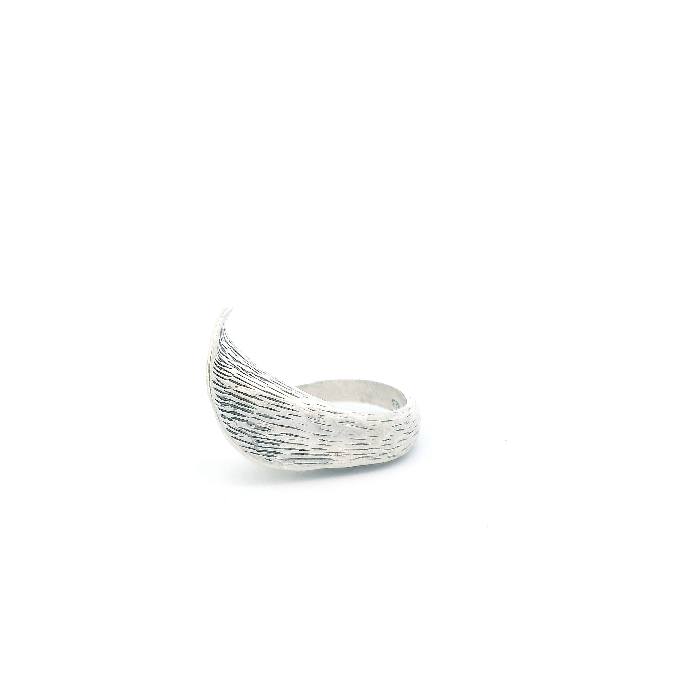 Sterling Silver Pearl In Leaf Design Womens Ring