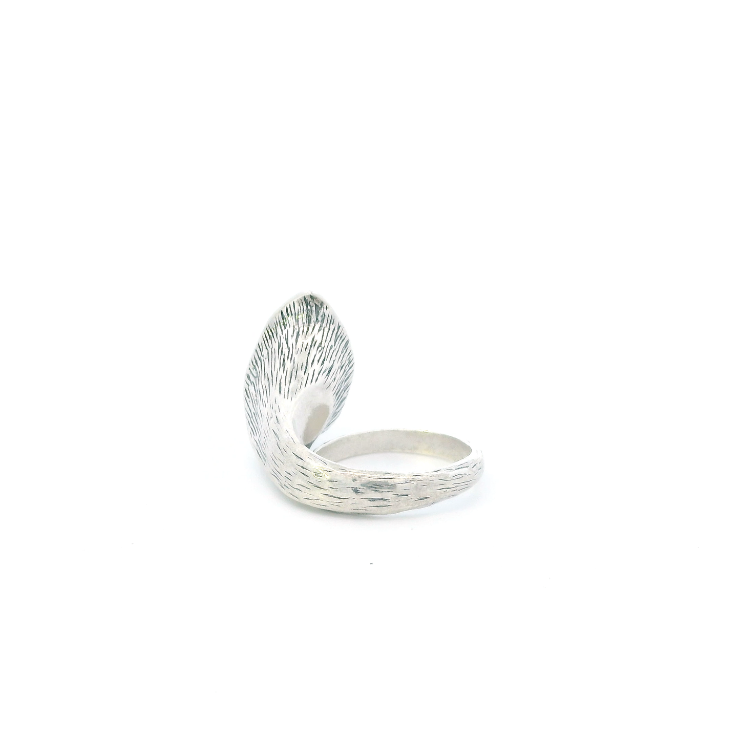Sterling Silver Pearl In Leaf Design Womens Ring