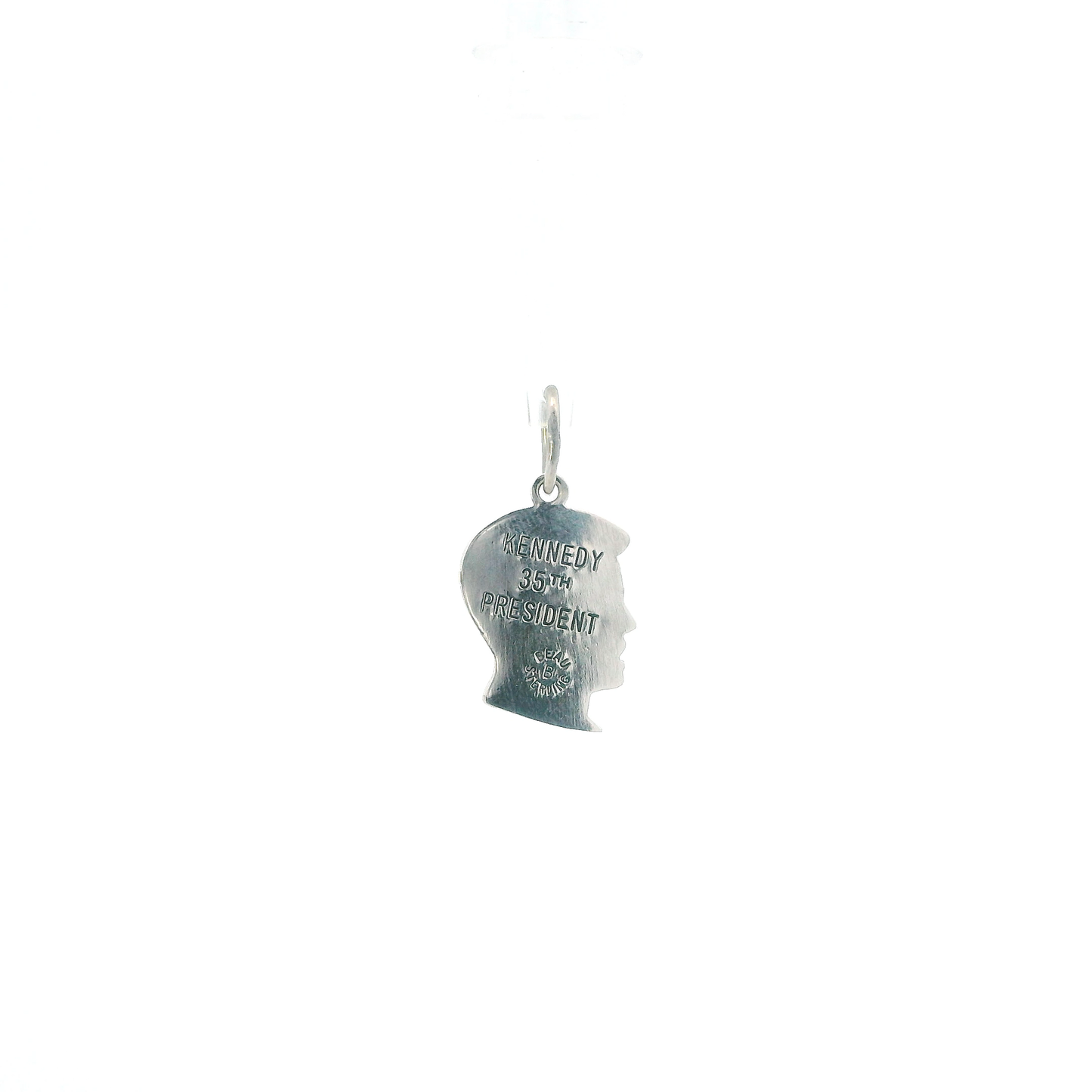 Beau Vintage Sterling Silver JFK 35th President Pendant