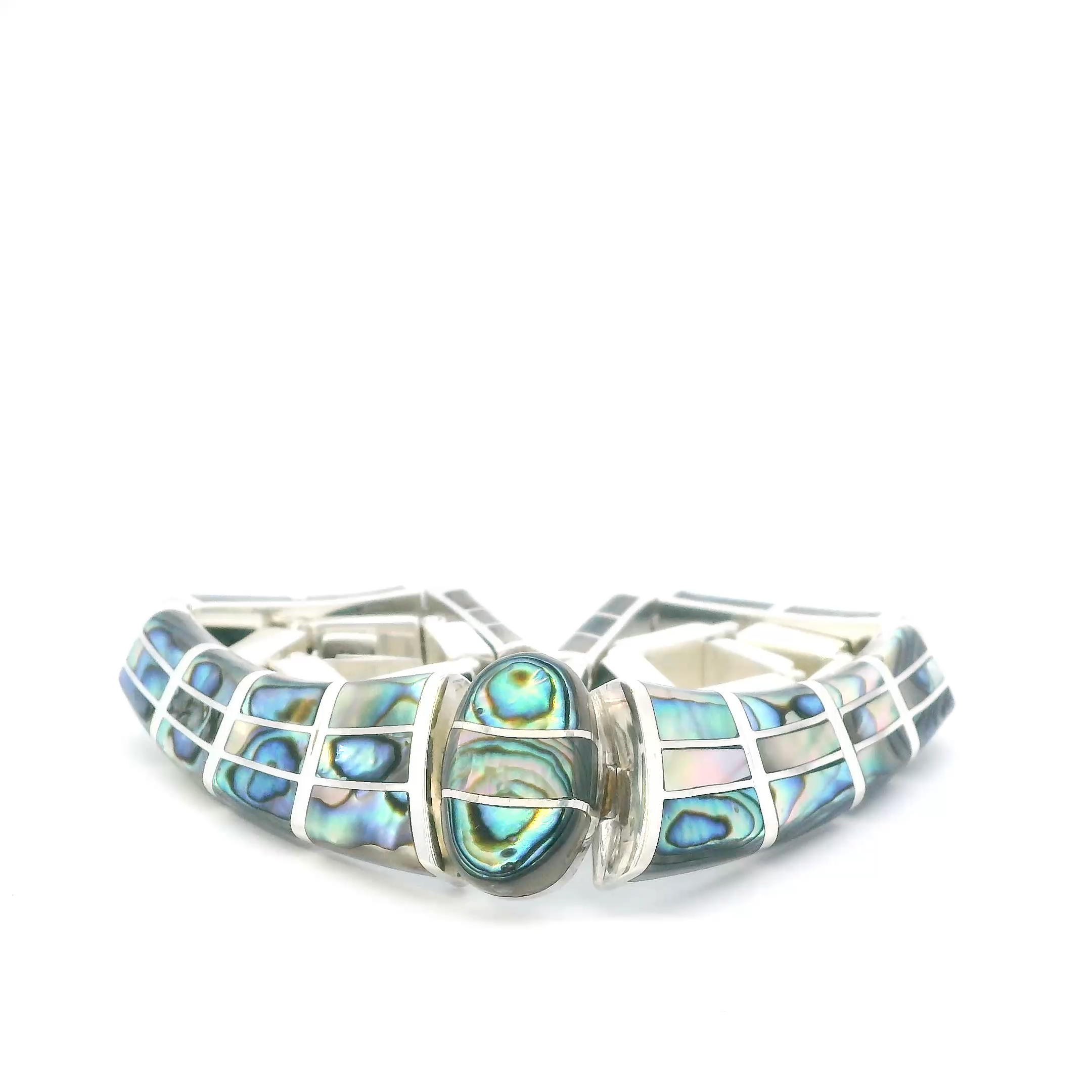 Vintage Sterling Silver Abalone Necklace