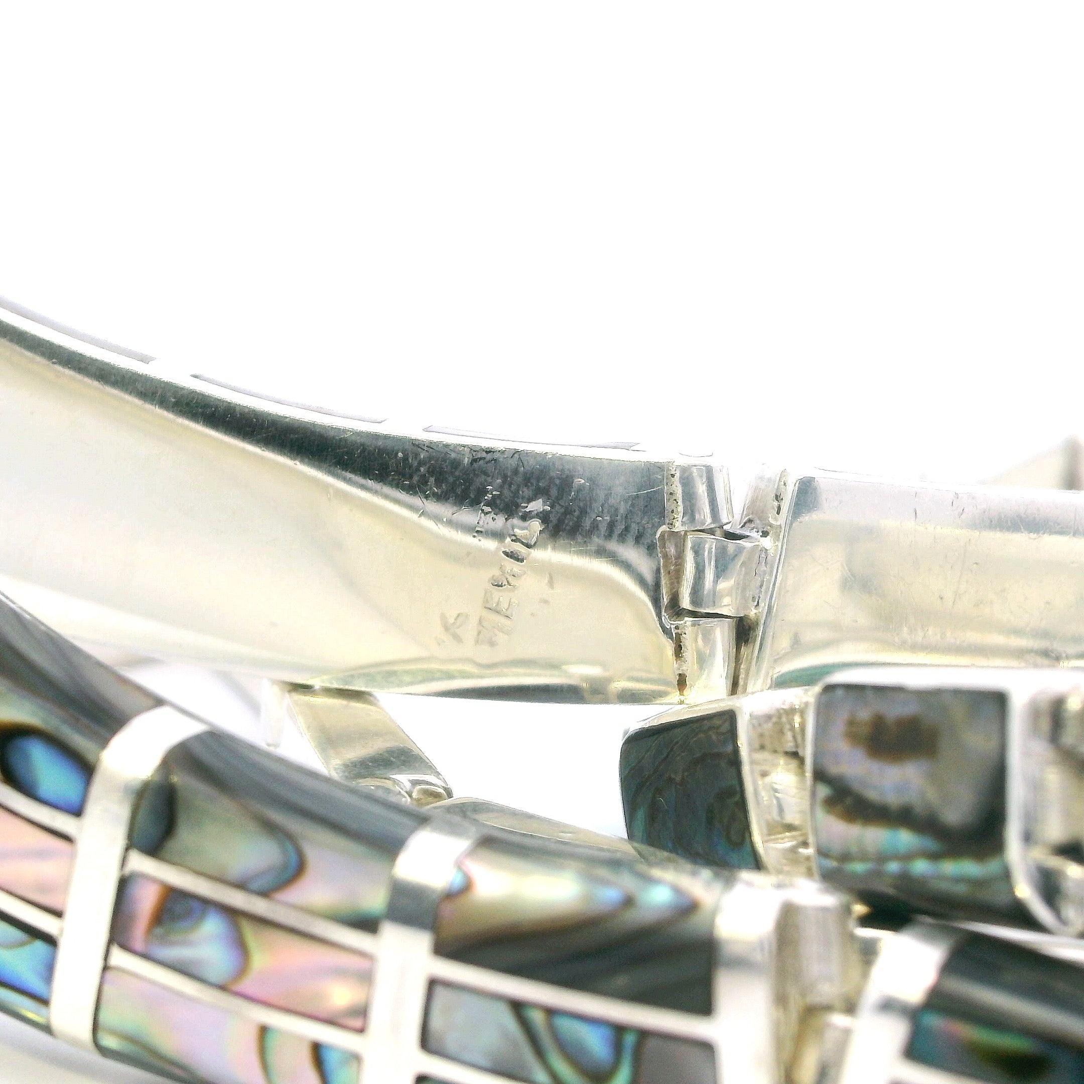 Vintage Sterling Silver Abalone Necklace