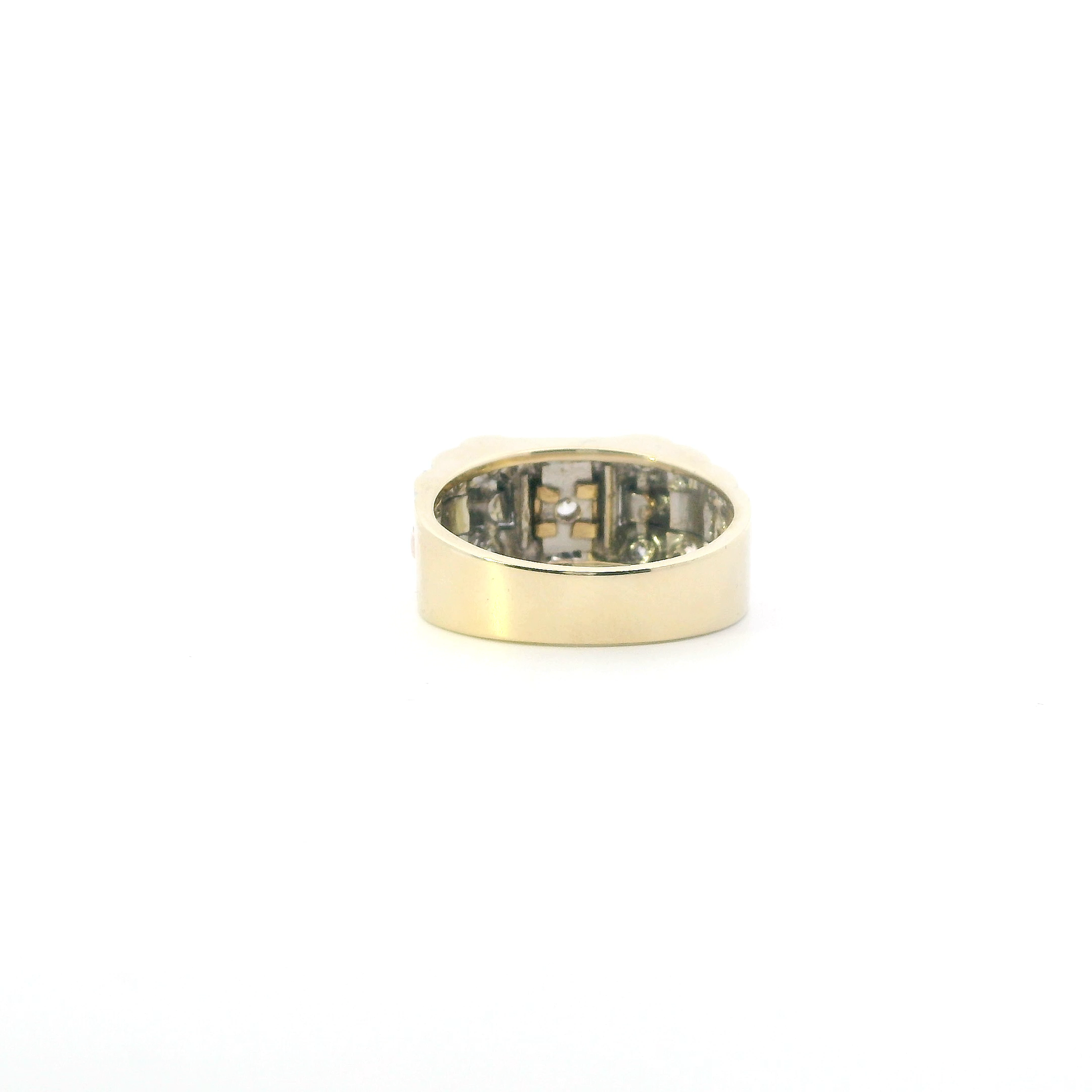 14K Tri Color Gold Rolex Design Mens Ring