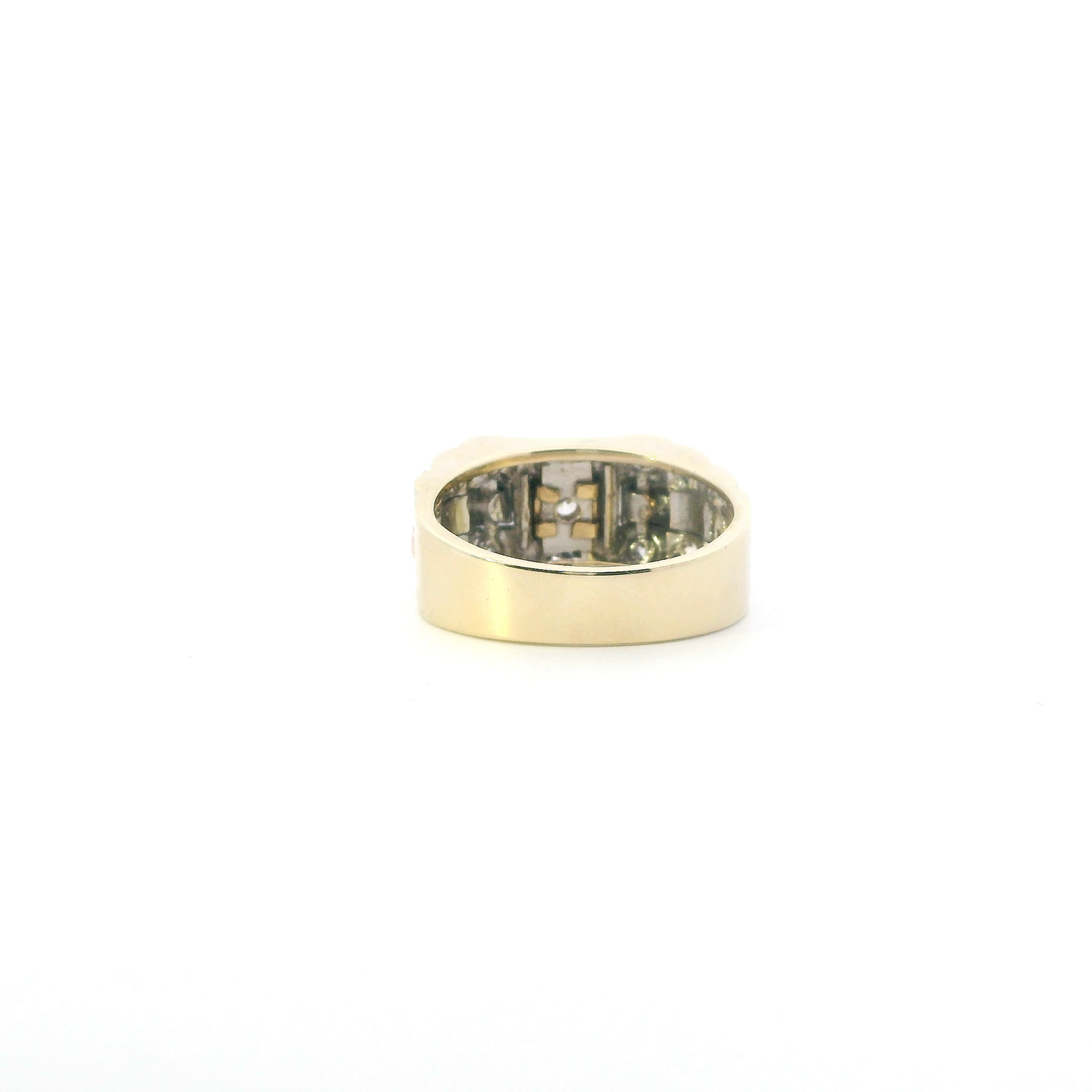 14K Tri Color Gold Rolex Design Mens Ring