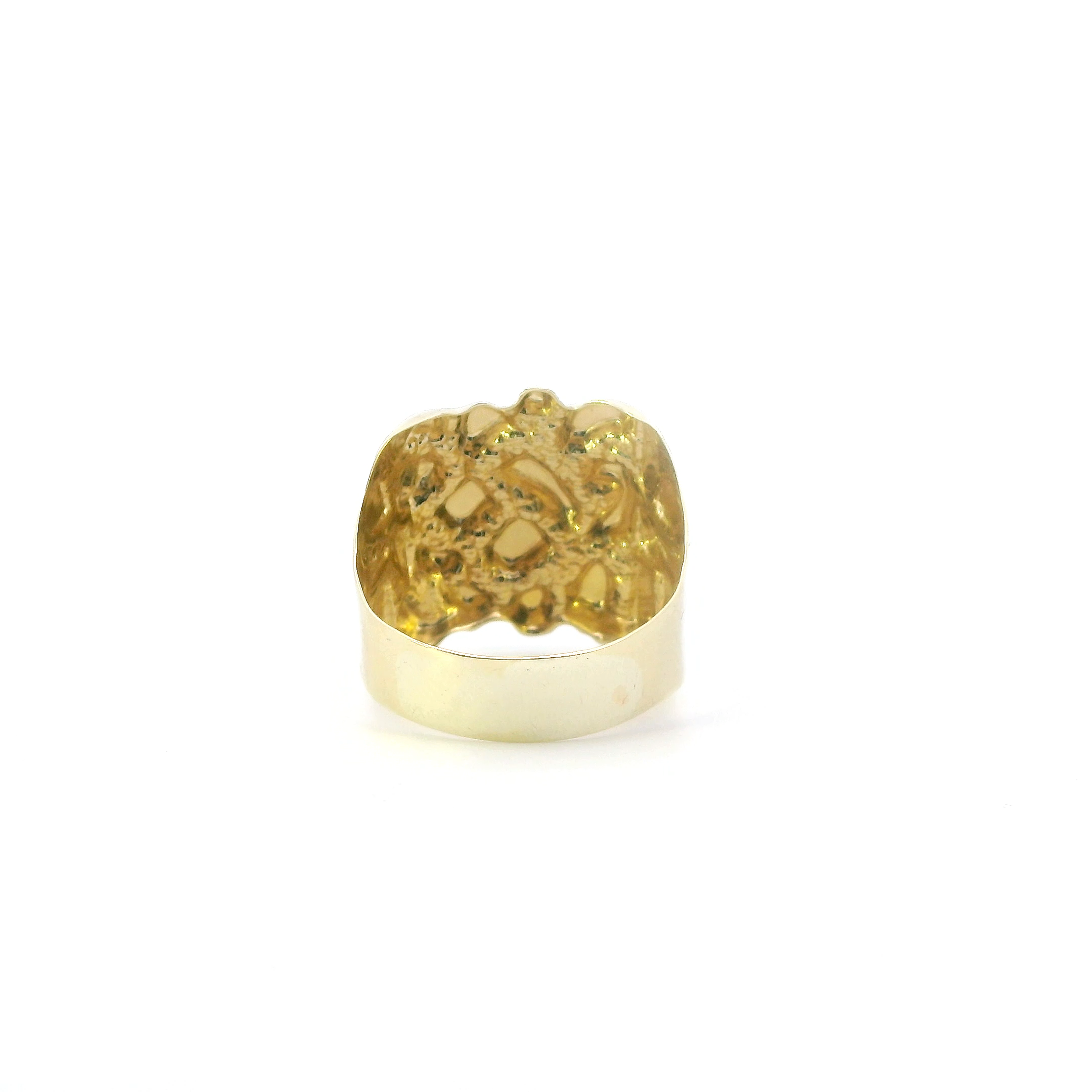 10K Yellow Gold Nugget Mens Ring