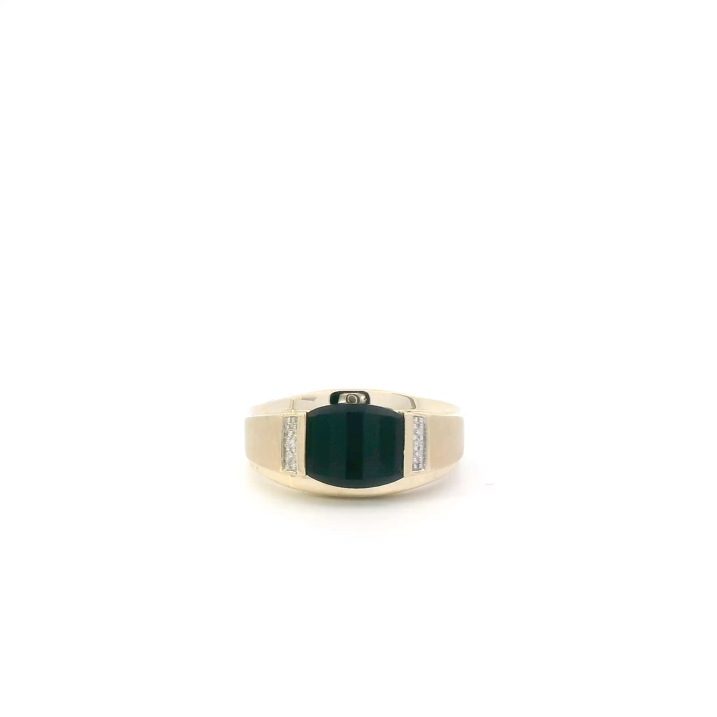 14K Yellow Gold Black Onyx Mens Ring