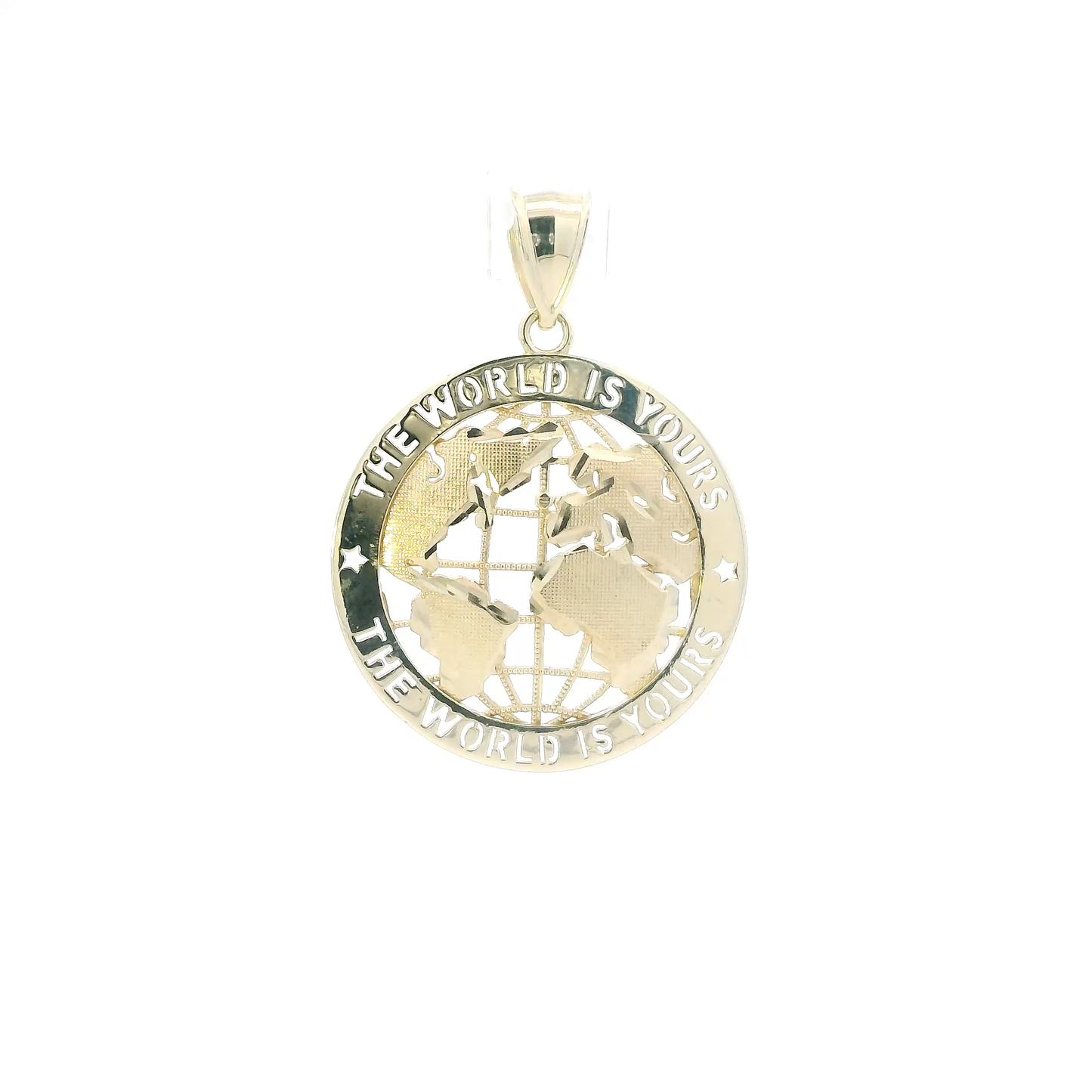10K Yellow Gold "The World Is Yours" Globe Pendant