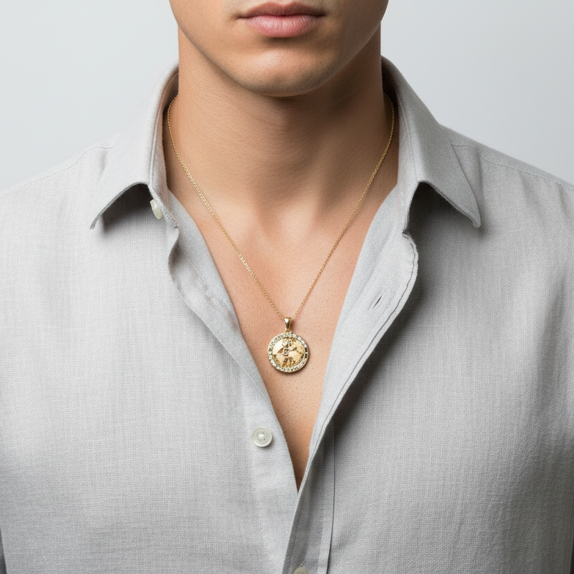 10K Yellow Gold "The World Is Yours" Globe Pendant
