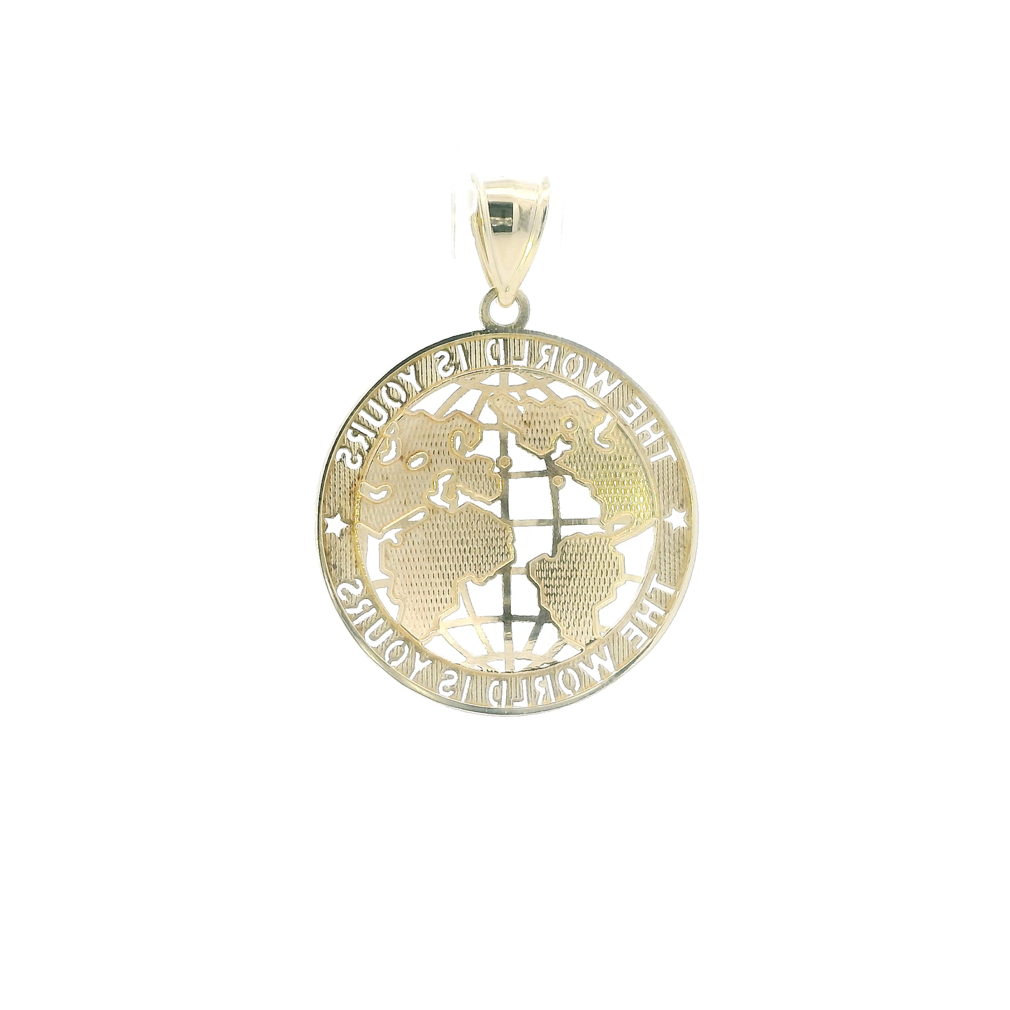 10K Yellow Gold "The World Is Yours" Globe Pendant