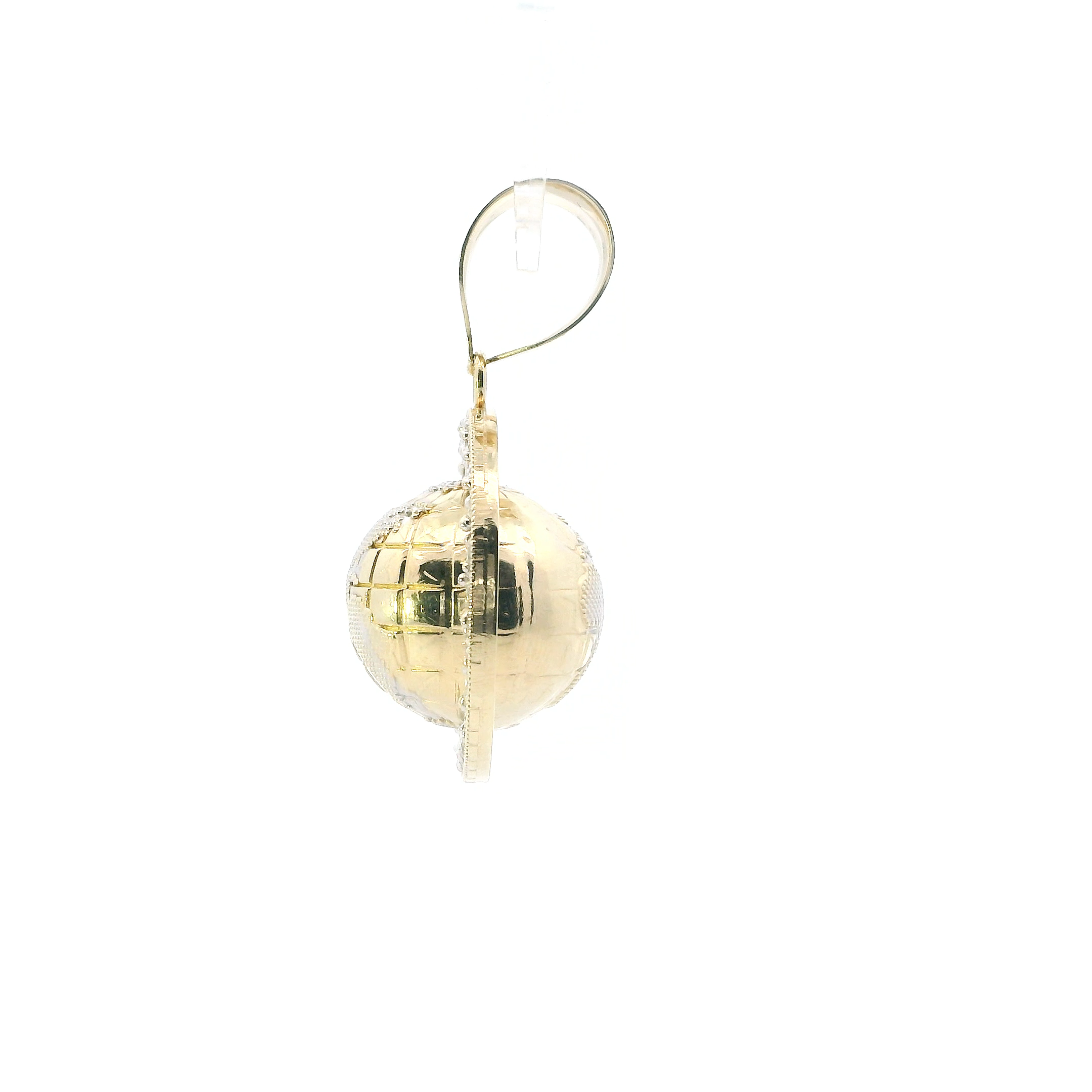 10K Yellow Gold Spinning Globe Pendant