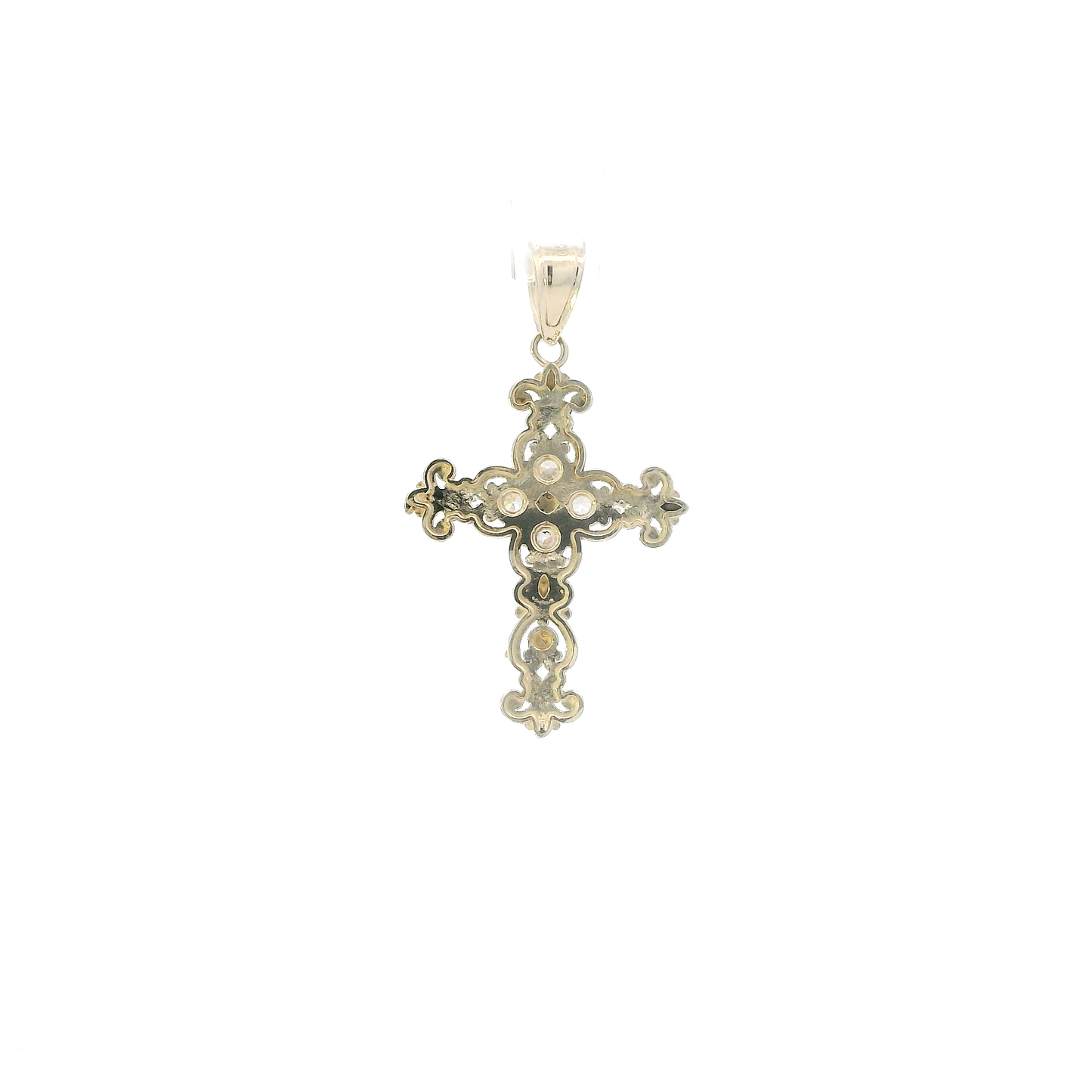 14K Yellow Gold Filigree Cross Pendant
