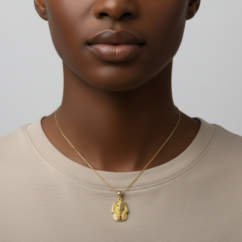 10K Yellow Gold Ruby Pharaoh Pendant