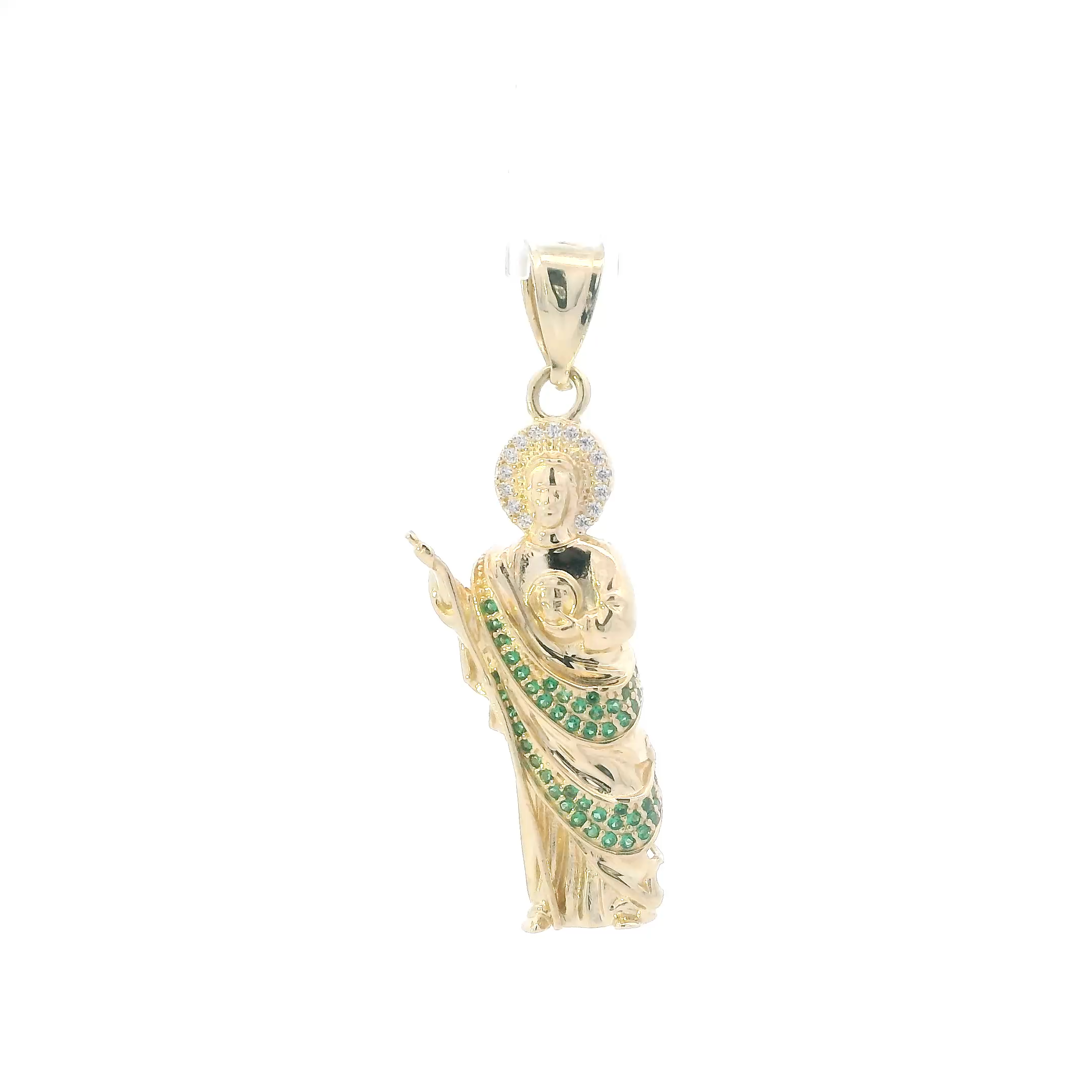 14K Yellow Gold Religious Saint Jude Pendant