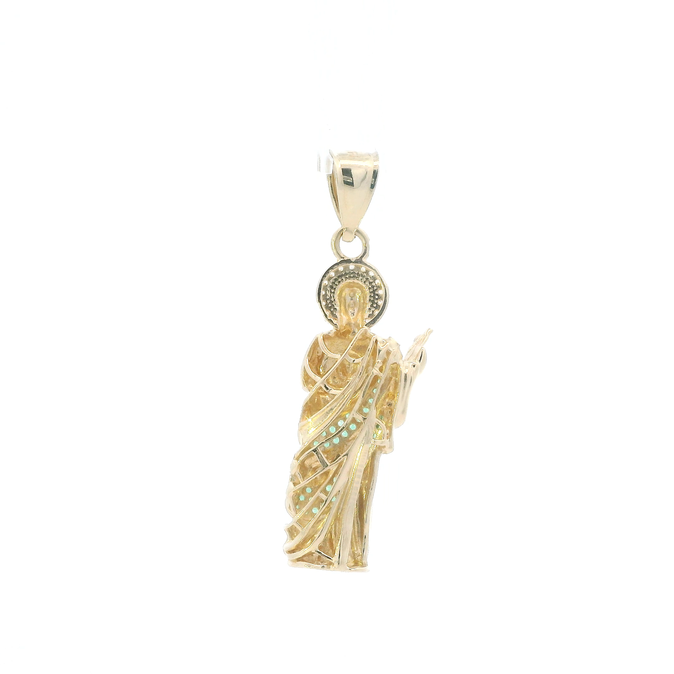 14K Yellow Gold Religious Saint Jude Pendant