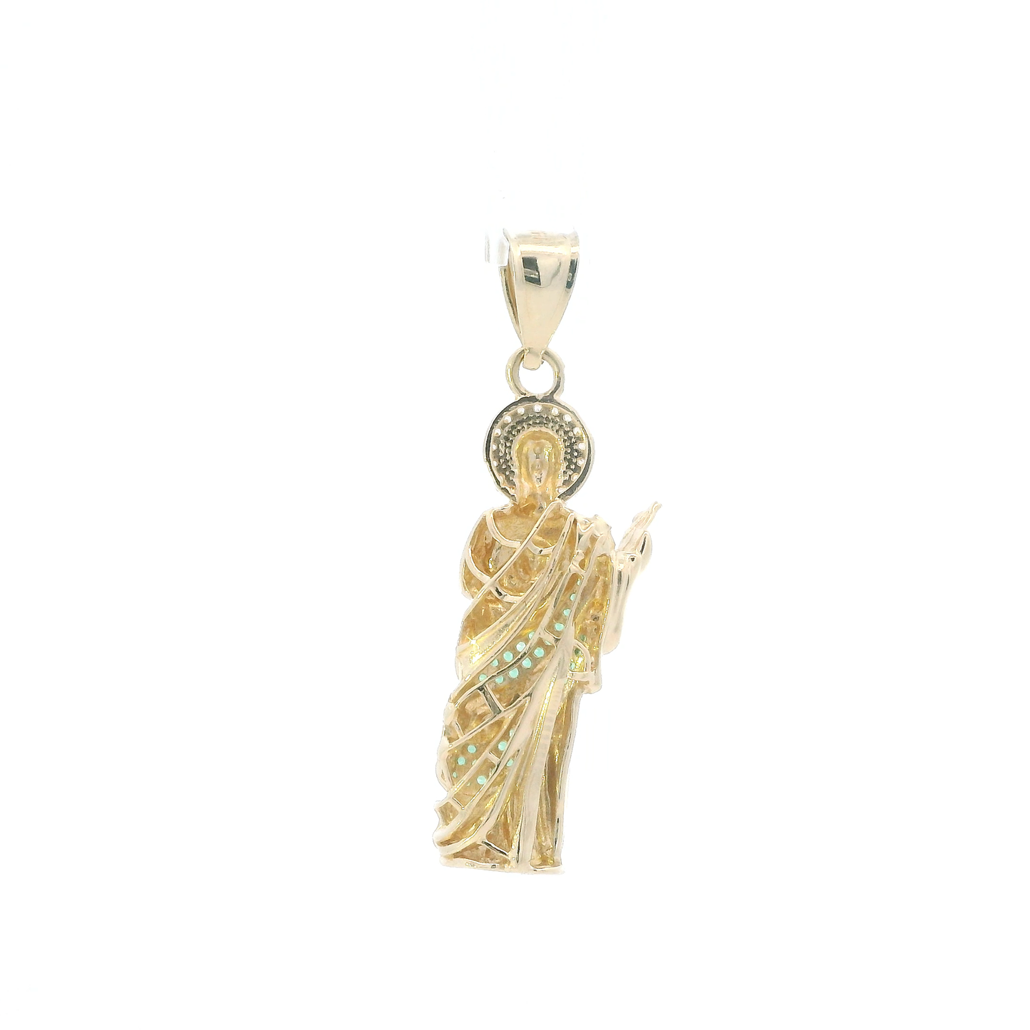 14K Yellow Gold Religious Saint Jude Pendant