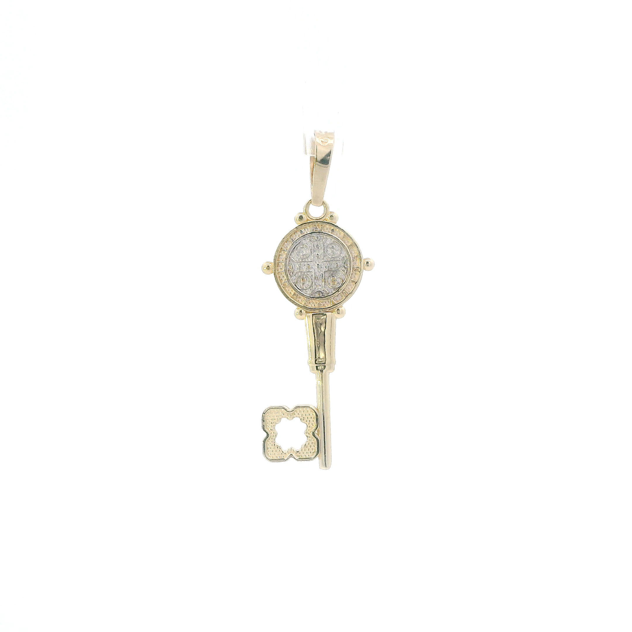14K Yellow & White Gold Religious Key Pendant