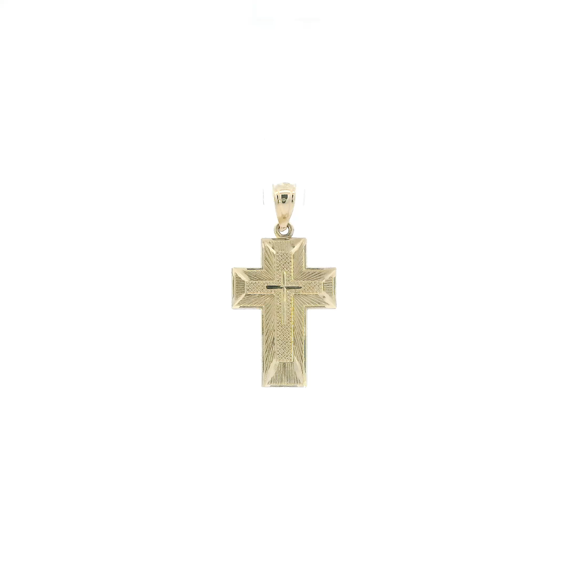10K Yellow Gold Triple Cross Design Pendant