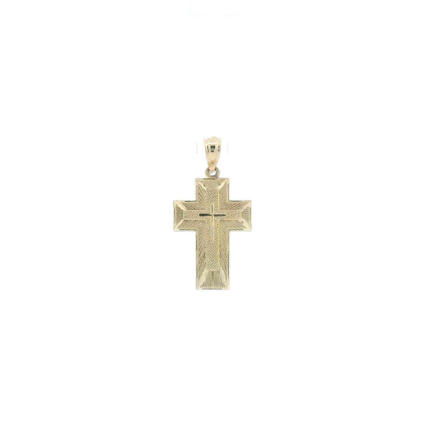 10K Yellow Gold Triple Cross Design Pendant
