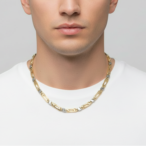 18K White & Yellow Gold 23" Lobster Style Chain