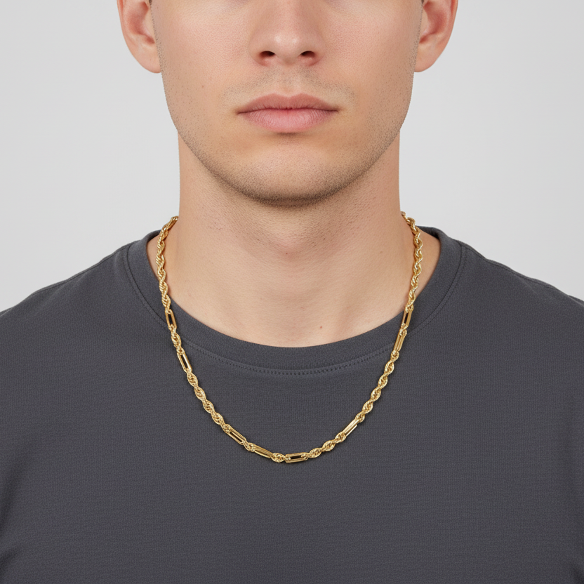 10K Yellow Gold 24" Figarope Chain