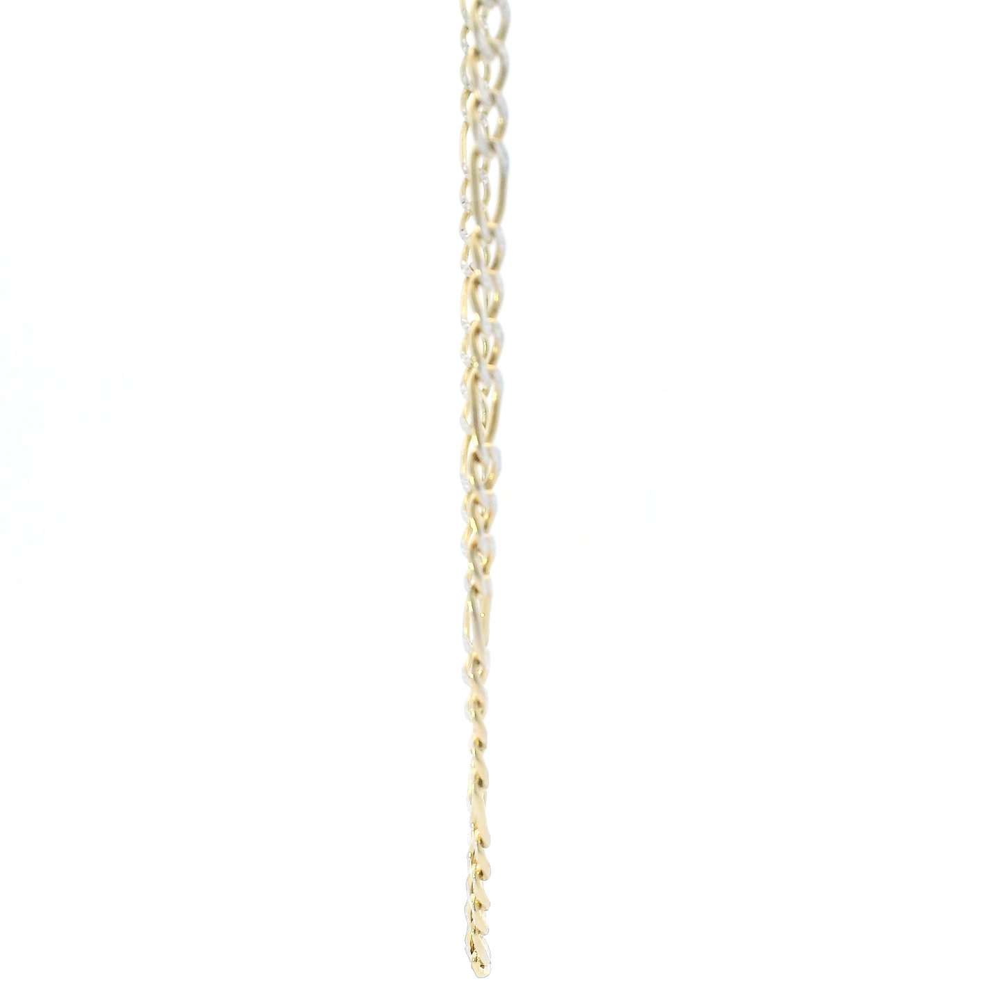 14K Yellow Gold 19" Diamond Cut Figaro Chain
