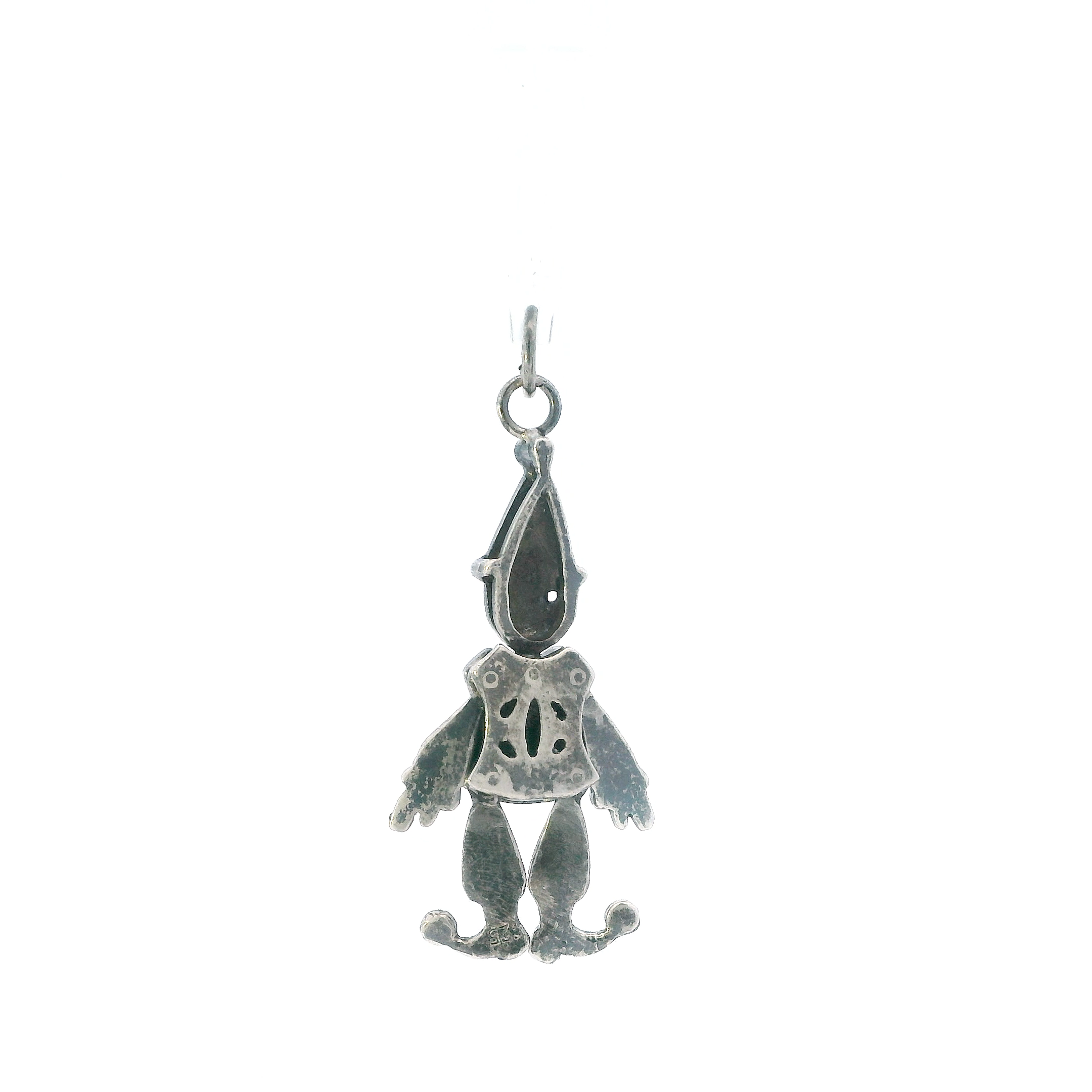 Vintage Silver Articulating Clown Pendant
