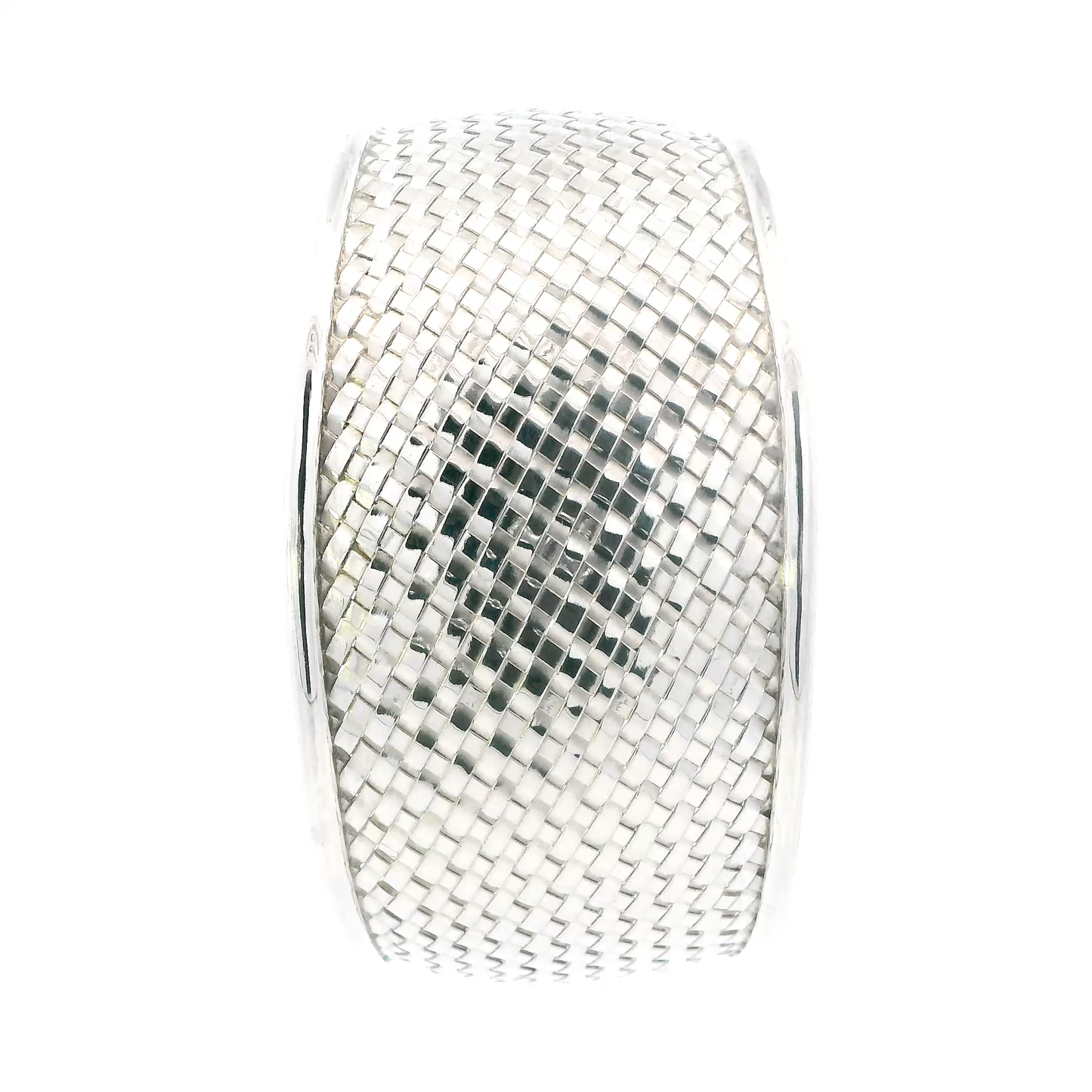 Sterling Silver Weave Pattern Cuff Bracelet