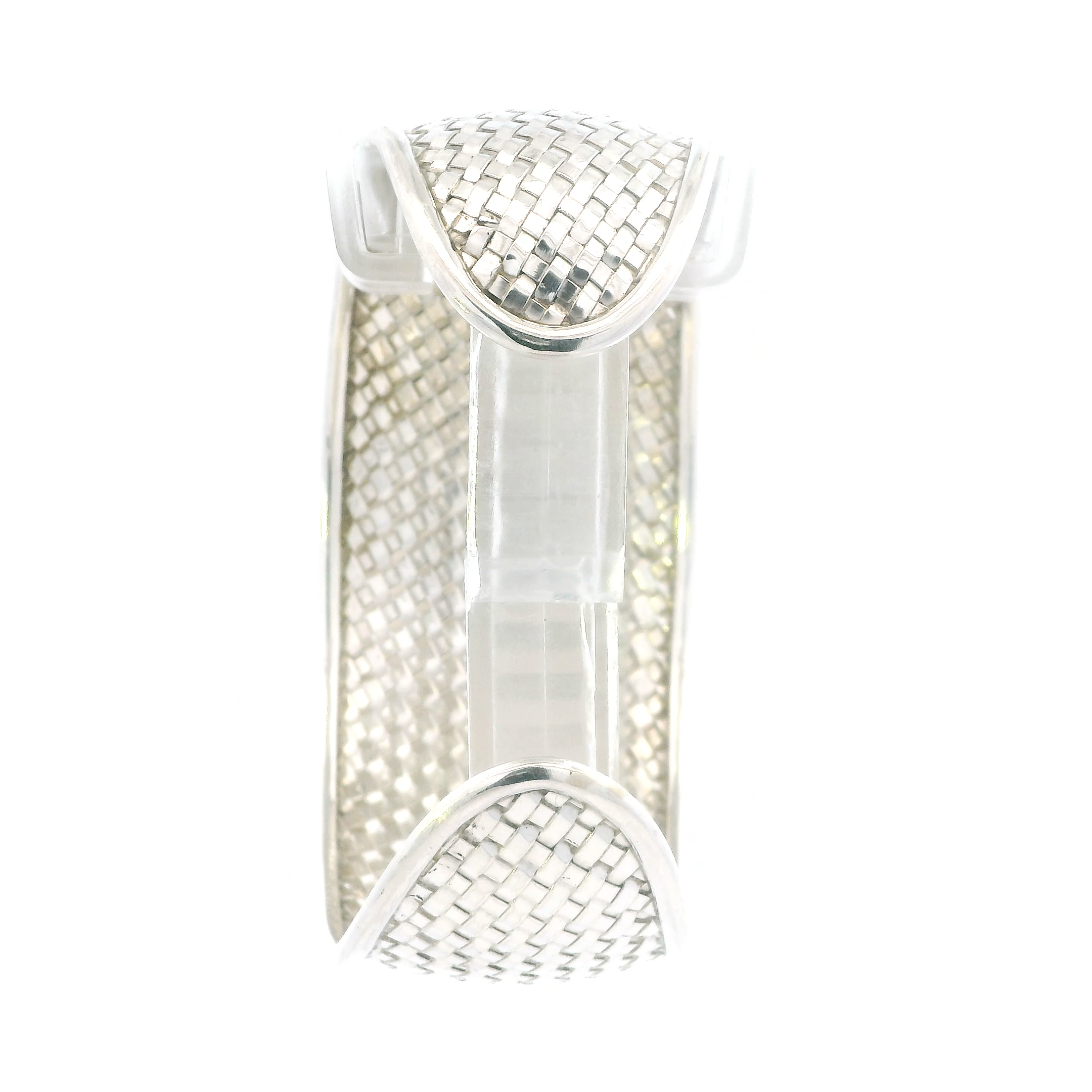 Sterling Silver Weave Pattern Cuff Bracelet