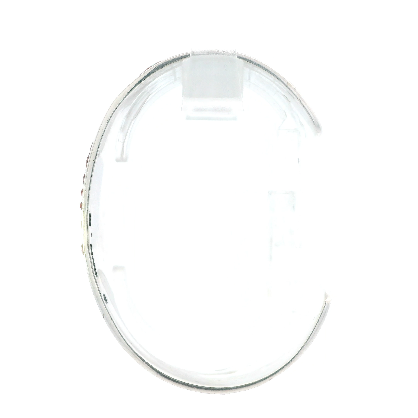 Sterling Silver Santa Fe Coral & Syntetic Opal Cuff Bracelet