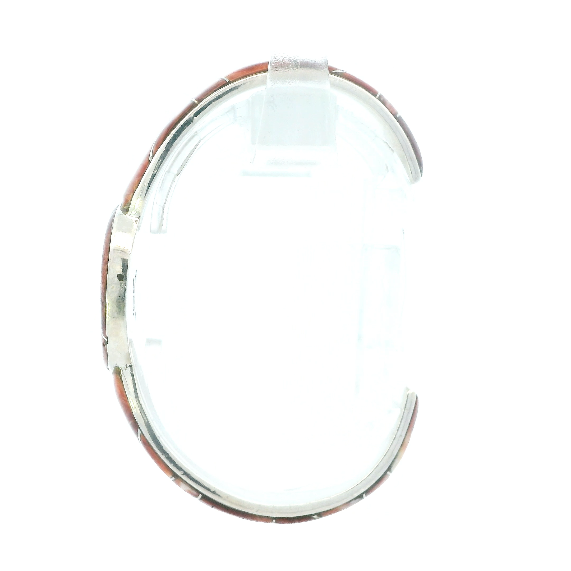 Sterling Silver Spiny Oyster Inlay Cuff Bracelet