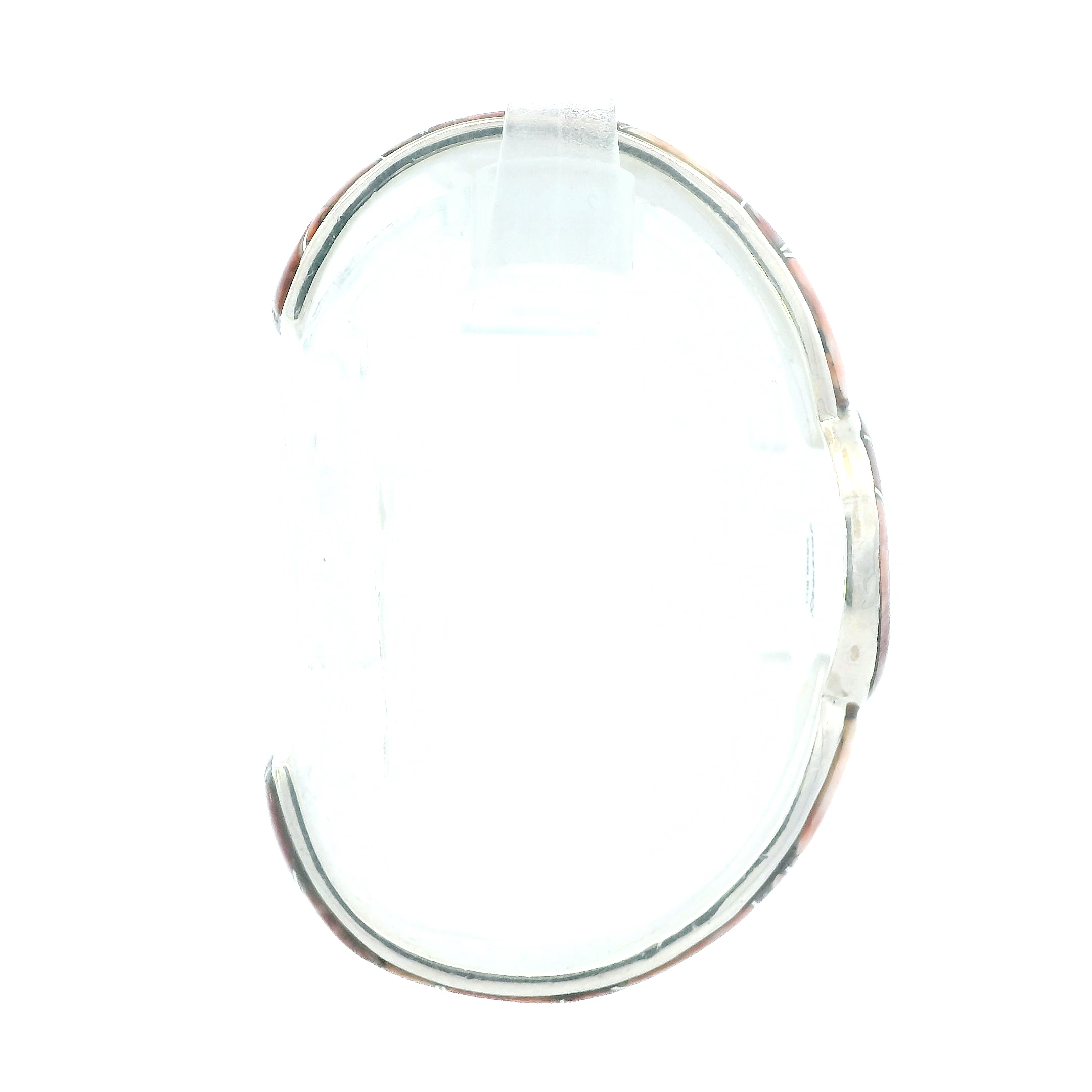 Sterling Silver Spiny Oyster Inlay Cuff Bracelet