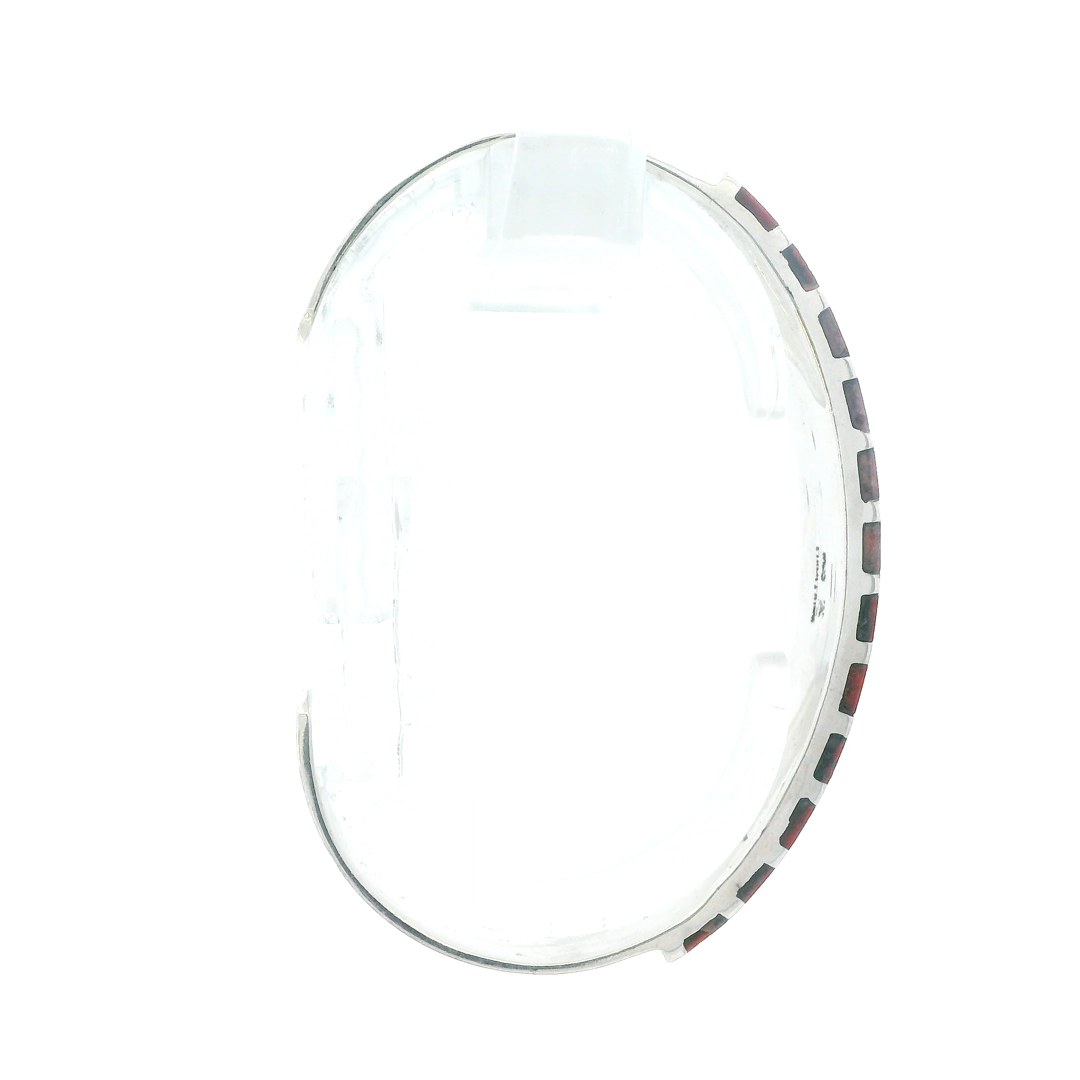 Sterling Silver Coral Cuff Inlay Bracelet