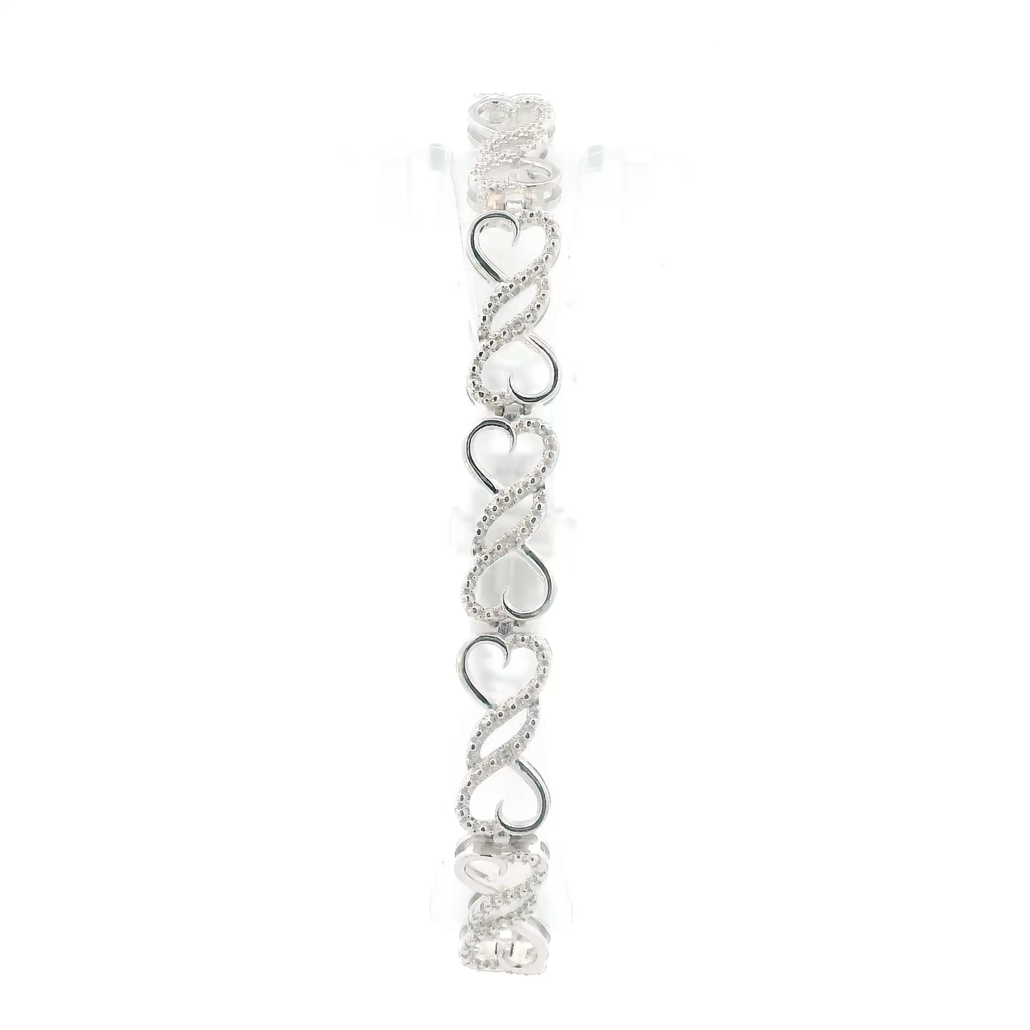 Sterling Silver 8" Heart Link Bracelet