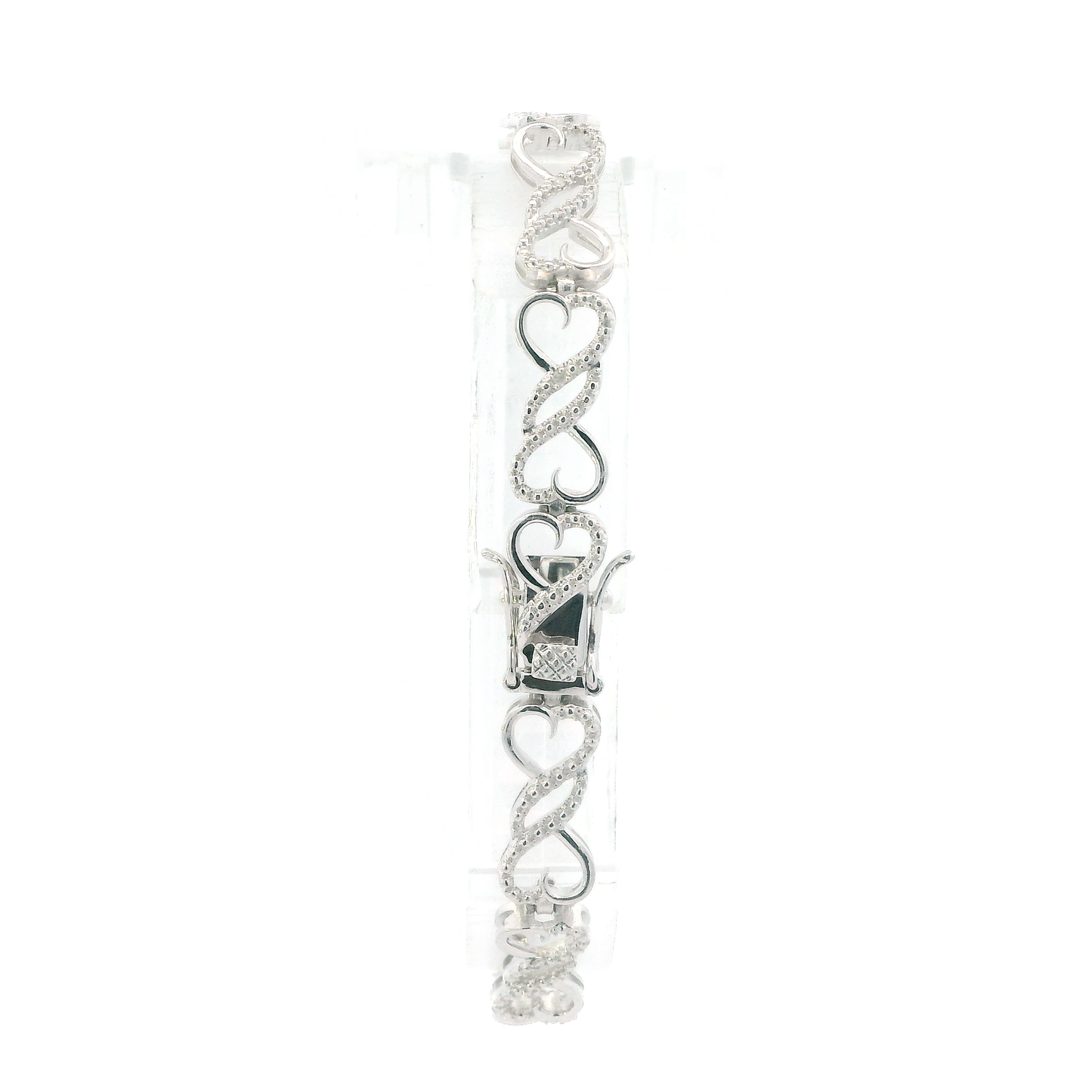 Sterling Silver 8" Heart Link Bracelet
