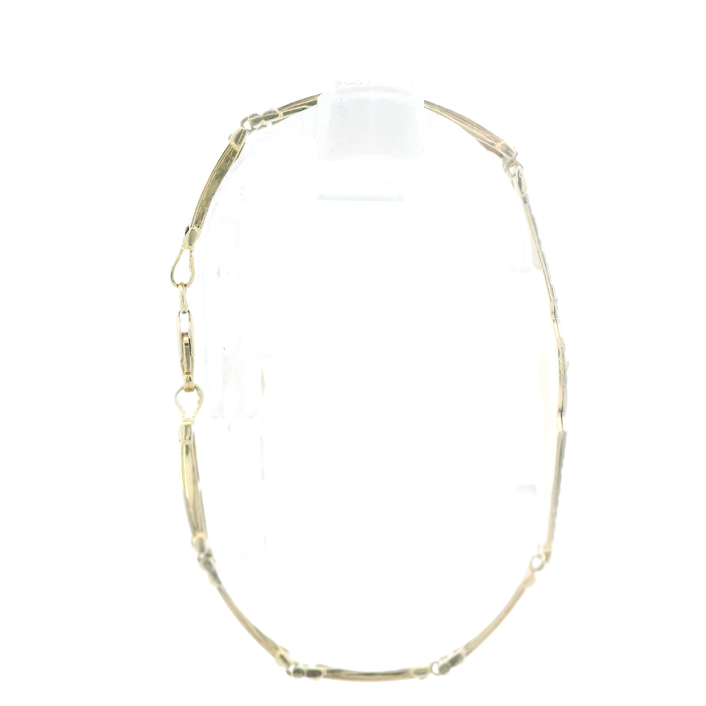 14K Tri Color Gold 7.25" Virgin Mary Bar Link Bracelet