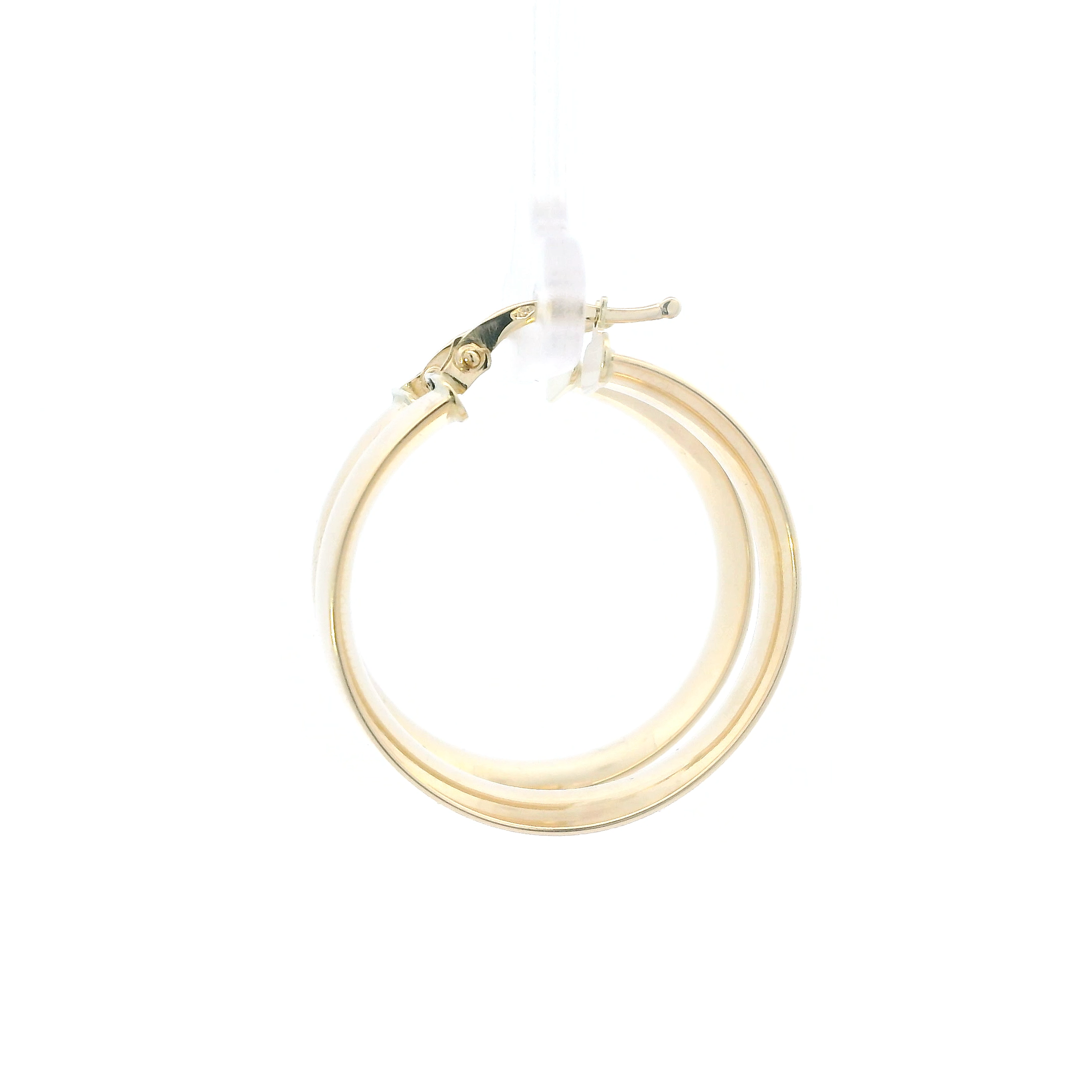 18K Yellow Gold Hollow Plain Hoop Earrings