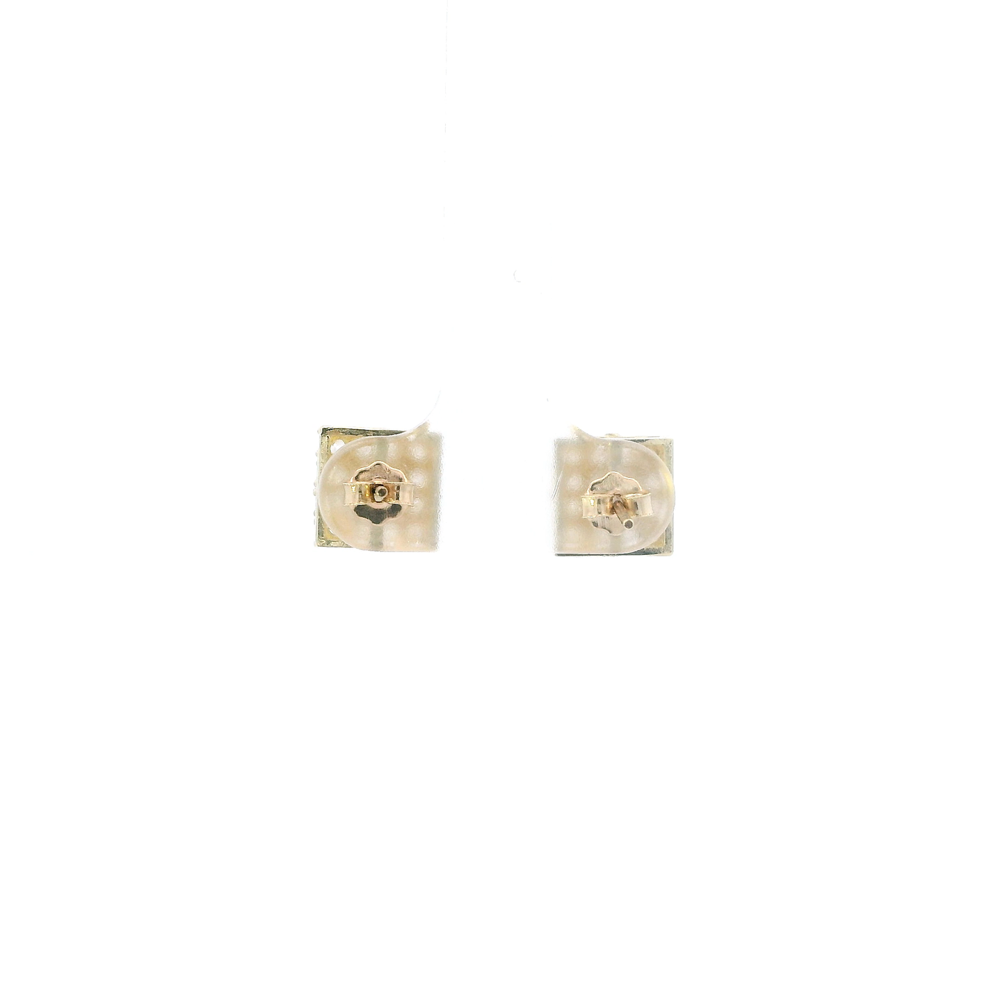 10K Yellow Gold CZ Square Stud Earrings