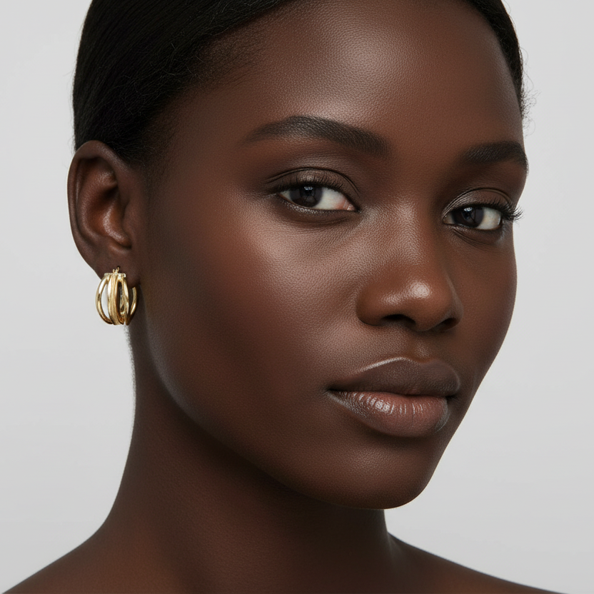 14K Yellow Gold Chunky Hoop Earrings