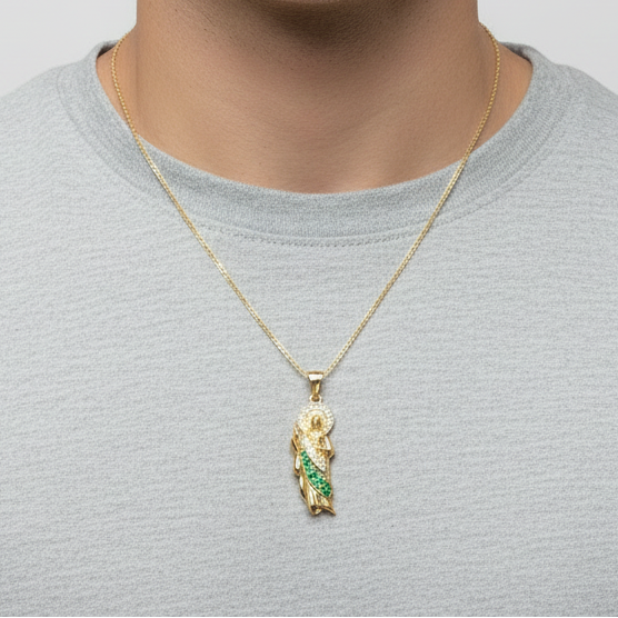 10K Yellow Gold Religious Standing Figure Pendant