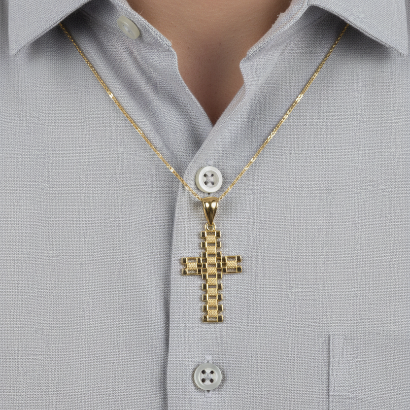 10K Yellow Gold Rolex Cross Pendant