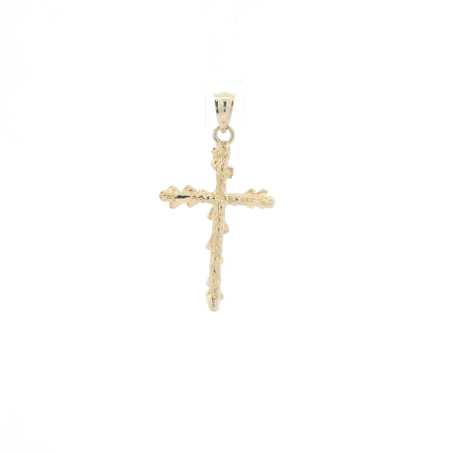 14K Yellow Gold Nugget Cross Pendant