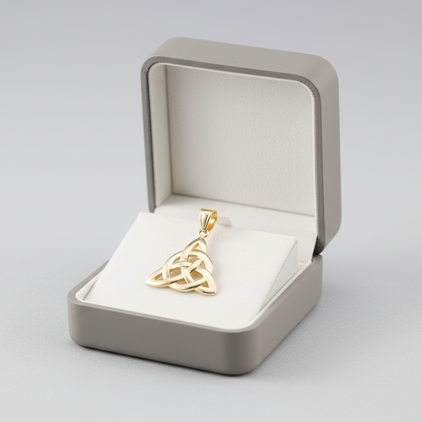 14K Yellow Gold Irish Celtic Trinity Knot Pendant