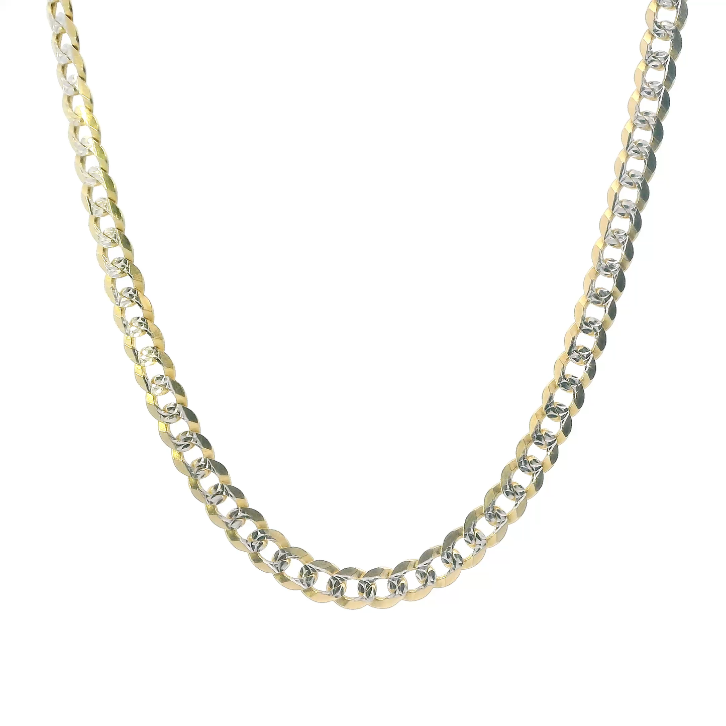 14K Yellow Gold 24" Diamond Cut Curb Chain