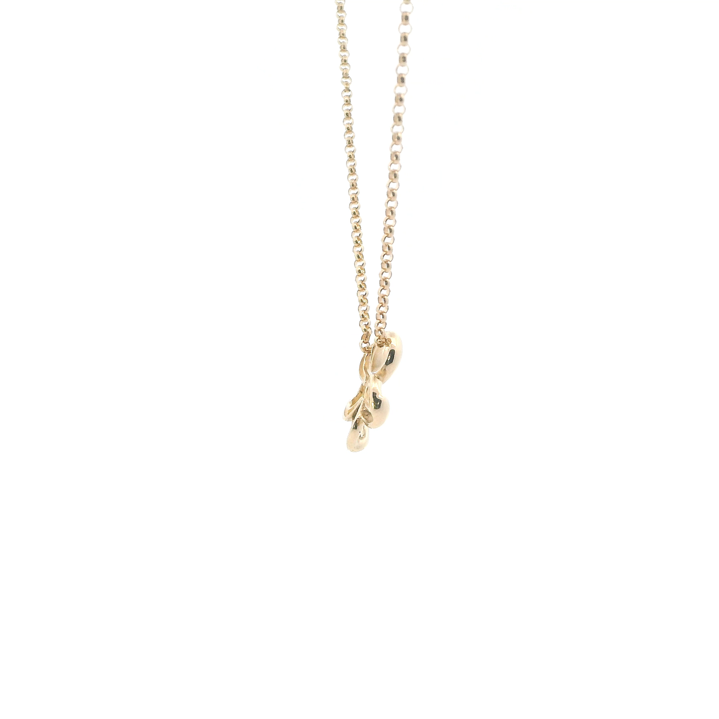 14K Yellow Gold 18" Rolo Link Open Flower Necklace