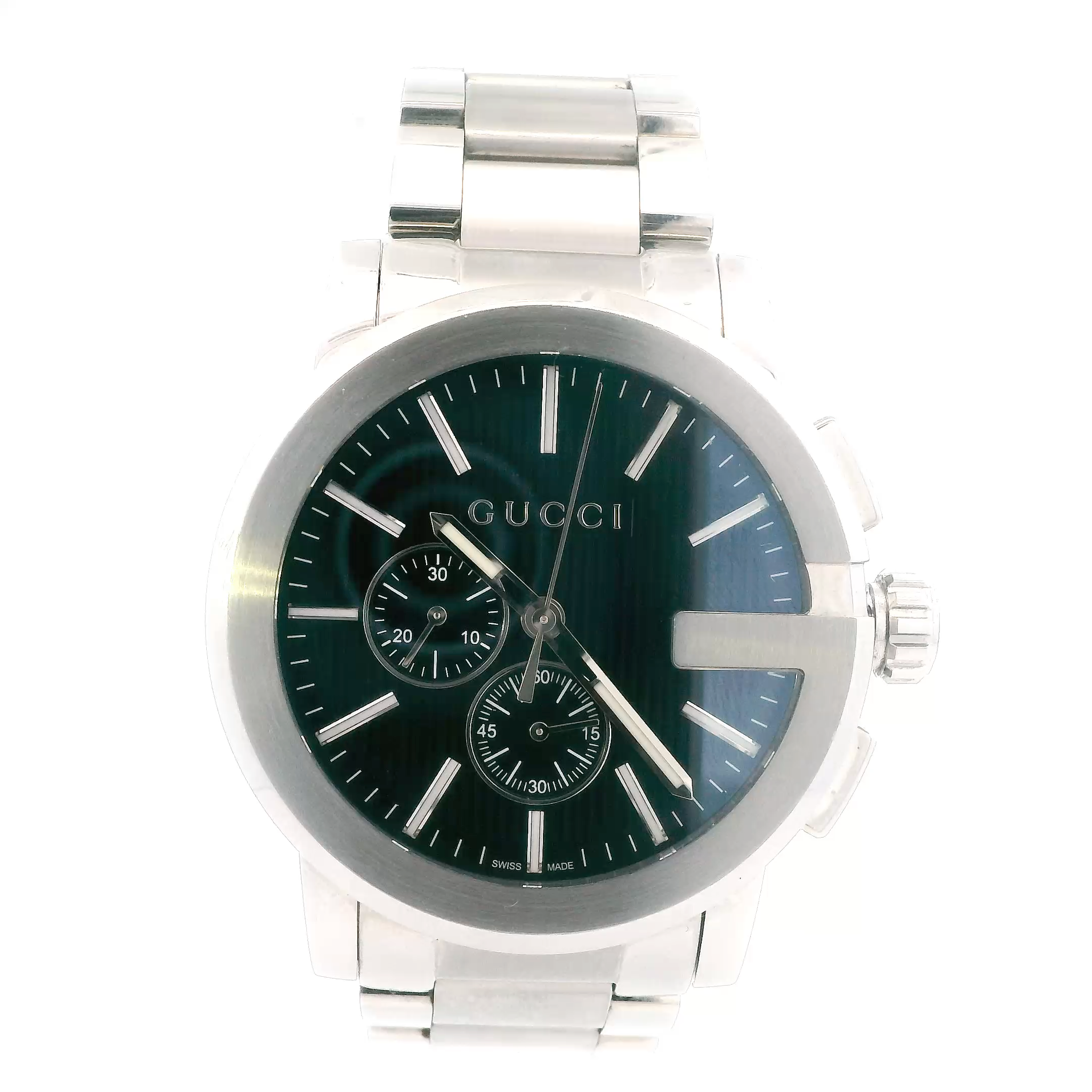Gucci G-Chrono Stainless Steel Black Dial Mens Wristwatch - YA101204