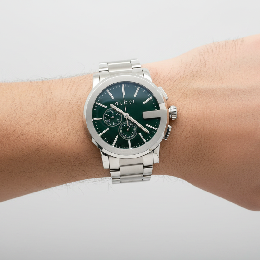 Gucci G-Chrono Stainless Steel Black Dial Mens Wristwatch - YA101204