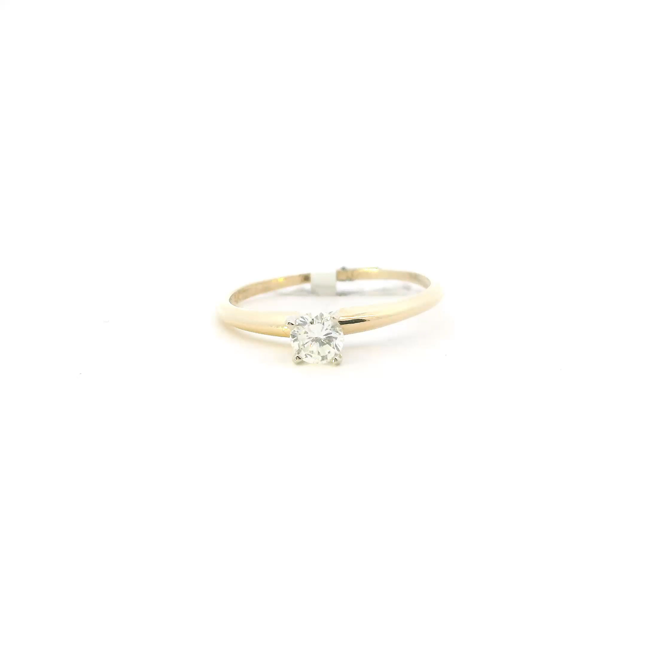 14K Yellow & White Gold Solitaire Womans Ring - 0.30ct
