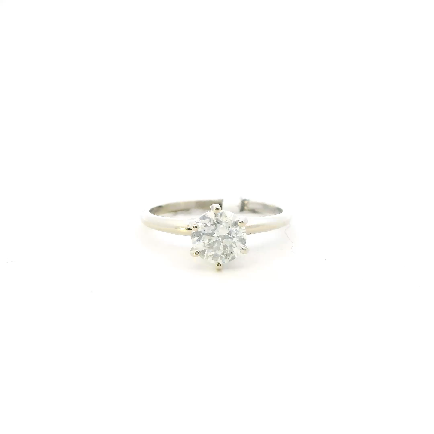 14K White Gold Solitaire Diamond Womans Ring - 0.95ct