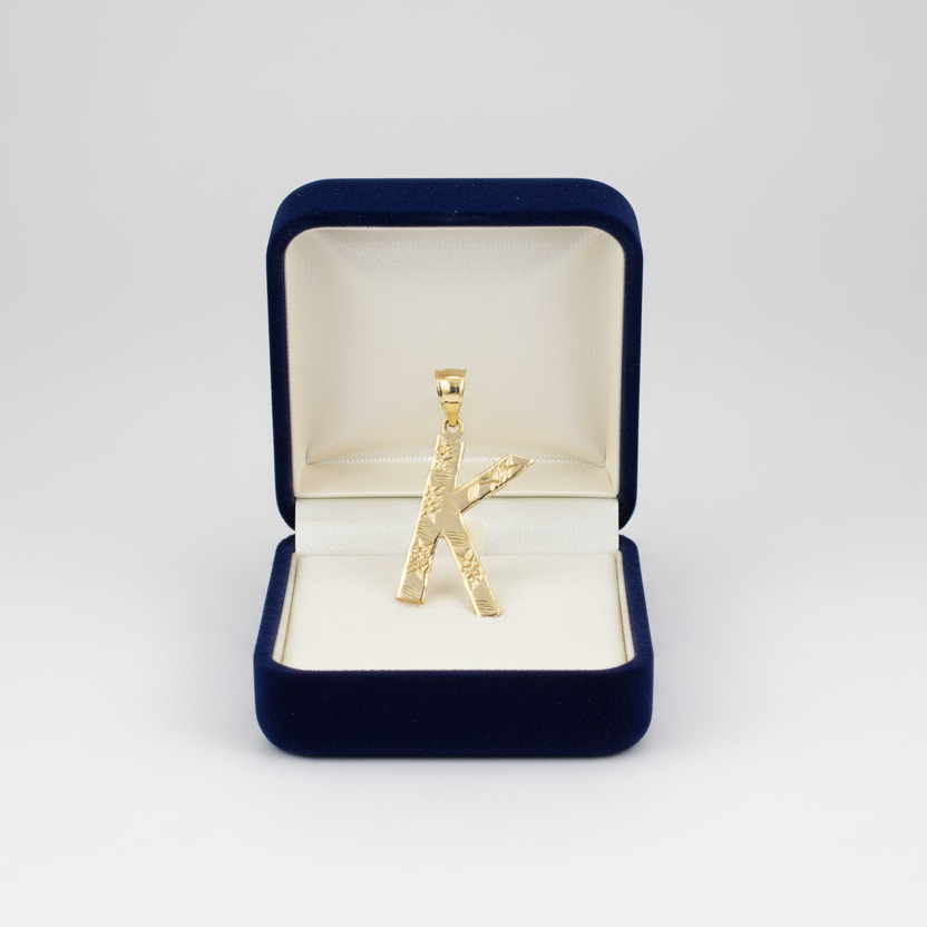 14K Yellow Gold Letter "K" Pendant